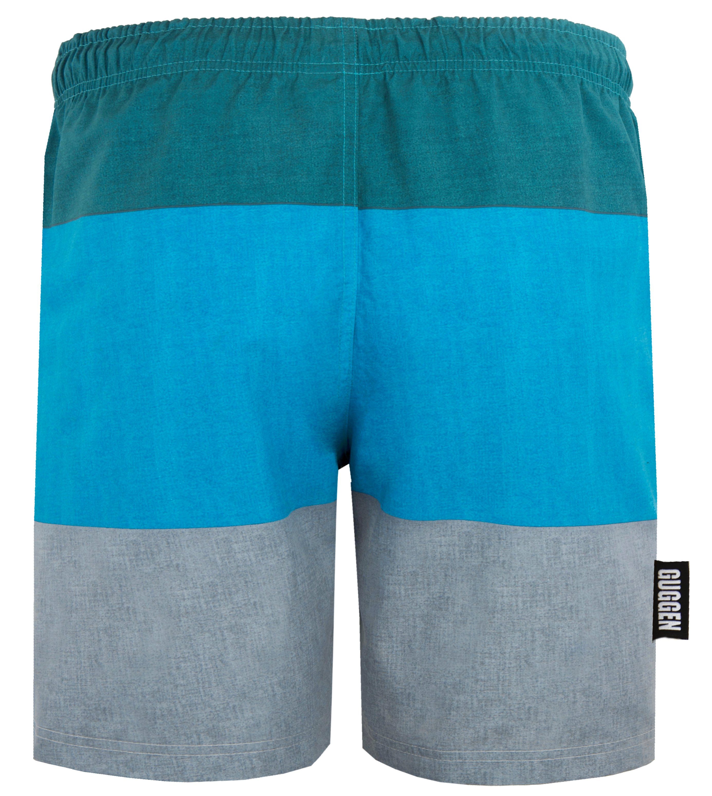 Badehose GUGGEN Badeshorts Grün-Grau Kordelzug Badeshorts Kordelzug Muster mit Badehose Mountain Boardshorts Schnelltrocknende Beachshorts Herren gestreiftes