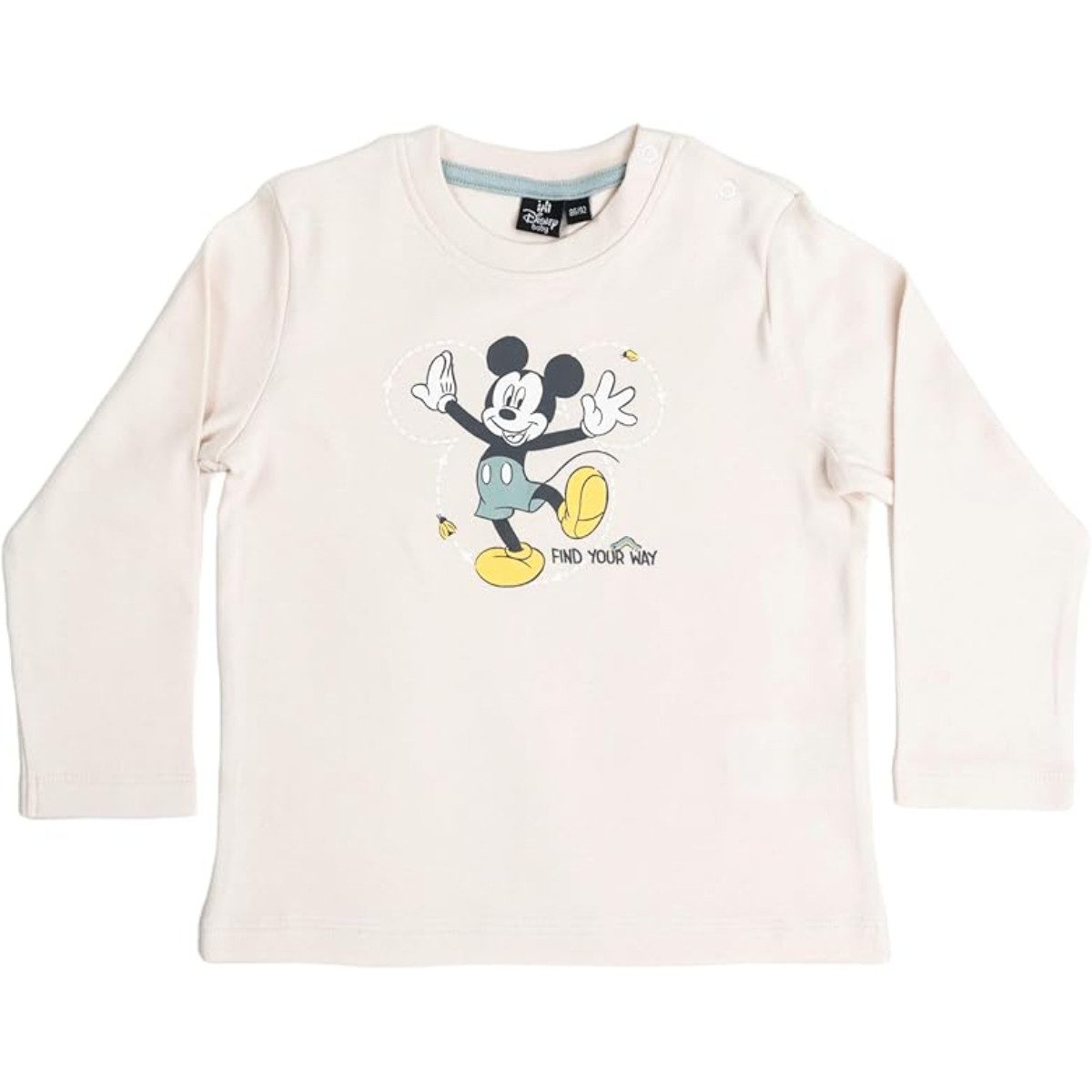 Disney Mickey Mouse Erstausstattungspaket Baby Set 4-teilig aus Baumwolle – Langarmshirt, Hose, Mütze & Halstuch
