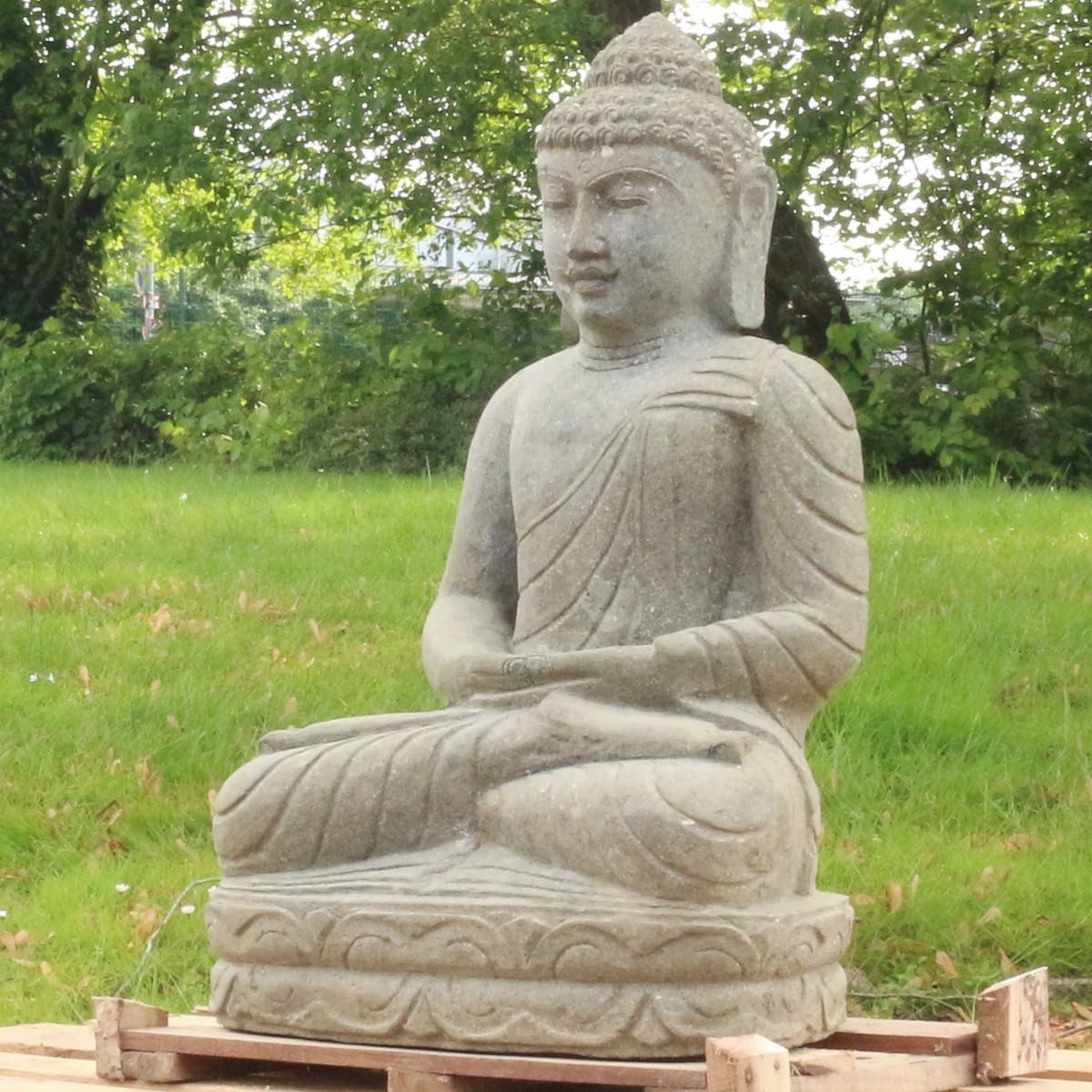 Oriental Galerie Dekofigur Buddha Figur sitzend Steinfigur Greenstone Medit günstig online kaufen