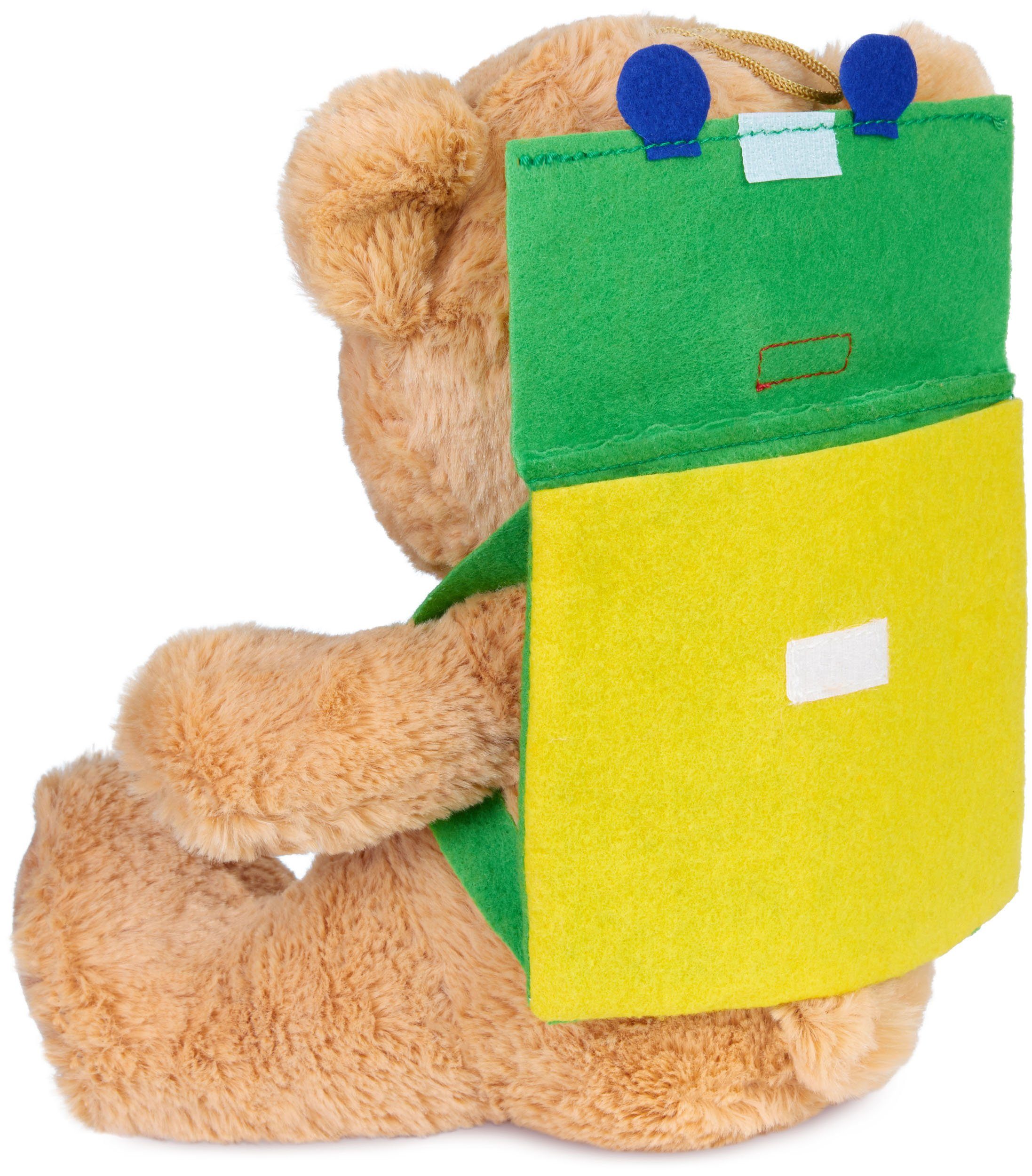 BRUBAKER Kuscheltier Teddybär "Travel Buddy" - 25 cm Teddy Glücksbringer für Reisende (Plüschbär, 1-St., Stofftier mit Rucksack für Geldgeschenke), 25 cm Geschenk für Auslandsjahr, Reise oder Auslandssemester