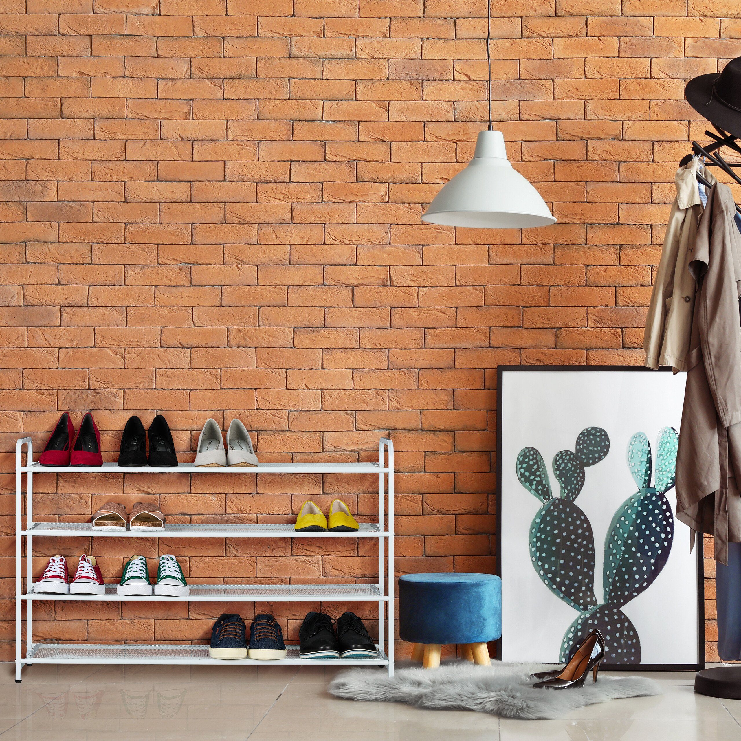 relaxdays Schuhregal Metall Schuhregal für 16 Paar Schuhe günstig online kaufen