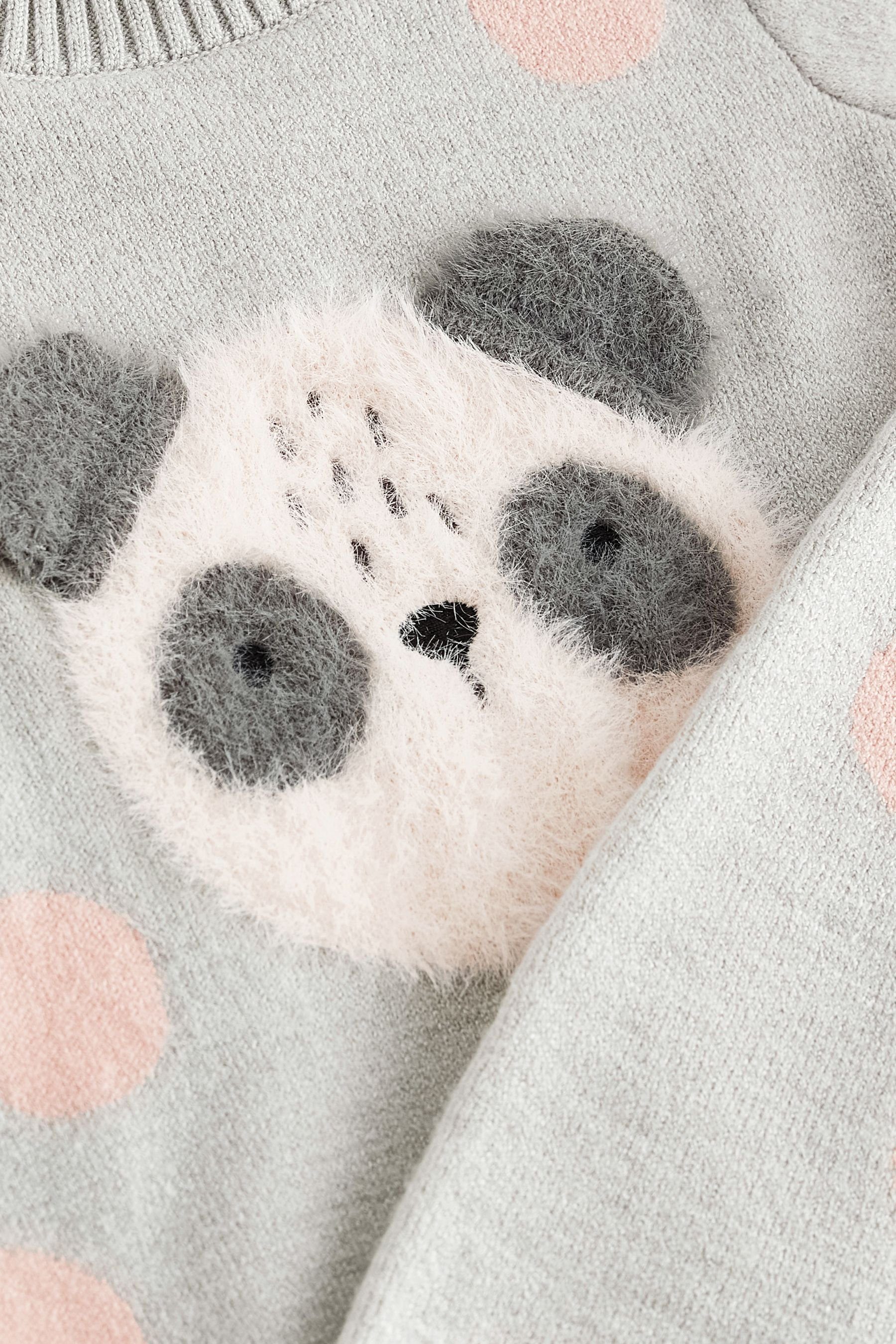 Next Strickpullover 2-teiliges Grey/Pink Panda Baby-Strickset (2-tlg)