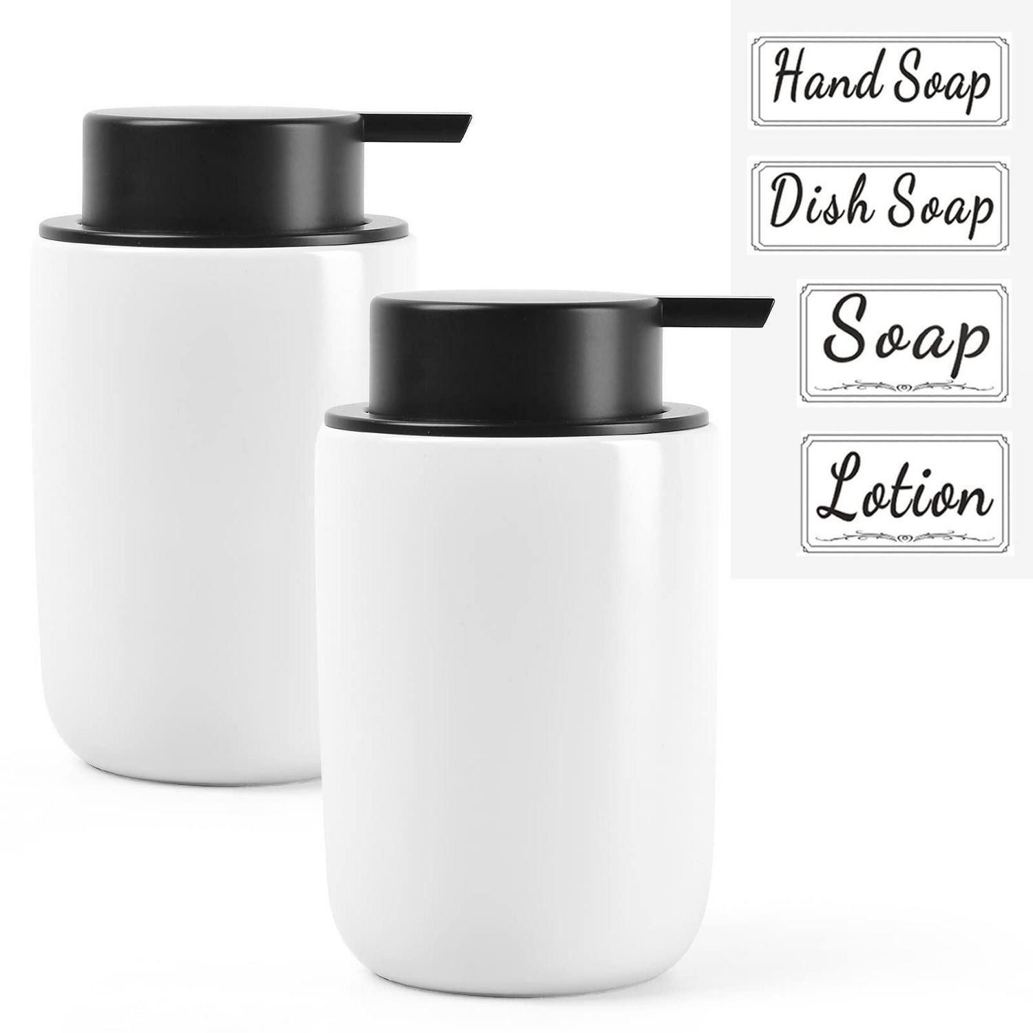 LuxusKollektion Seifenspender Keramik Seifenspender 350ml Weiß Flüssig