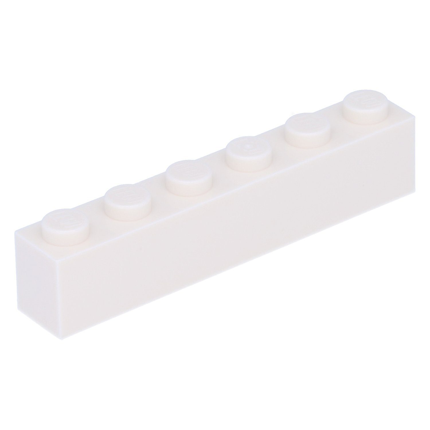 100 Stück Steine 1x6, Weiß Spielbausteine