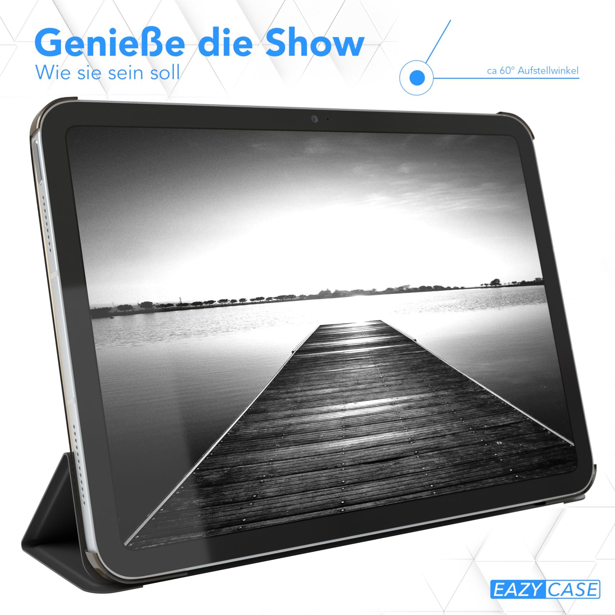 EAZY CASE Tablet-Hülle Smart Case für iPad 10,9" 10. Generation (2022) 10,9 Zoll, Hülle mit Standfunktion Tablet Klapphülle Anti-Kratz Tasche Schwarz – Bild 4 von 5