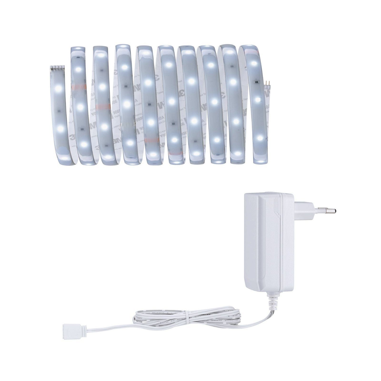 Paulmann LED-Streifen MaxLED 250 Basisset 3m Daylight 6500K 12W 230/24V Silber Kunststoff, 1-flammig, IP44 Cover