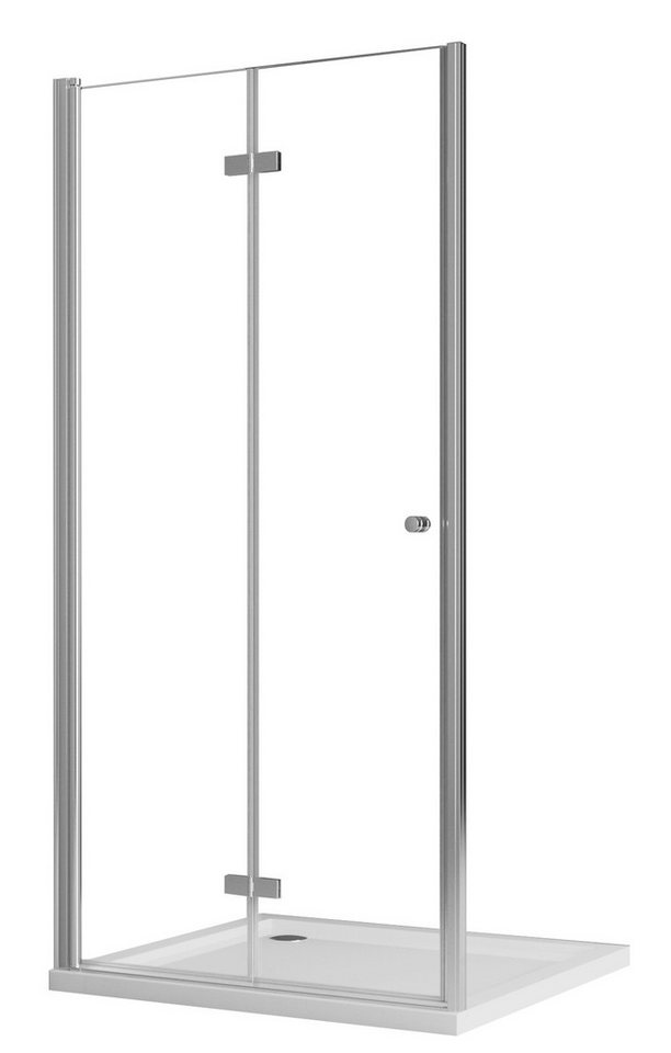 Boromal Dusch-Drehtür Nischentür Dusche 70-120cm Duschtür Faltbar Nische Glastür, 75x185 cm, Sicherheitsglas, 6mm ESG Glas Duschwand Duschabtrennung