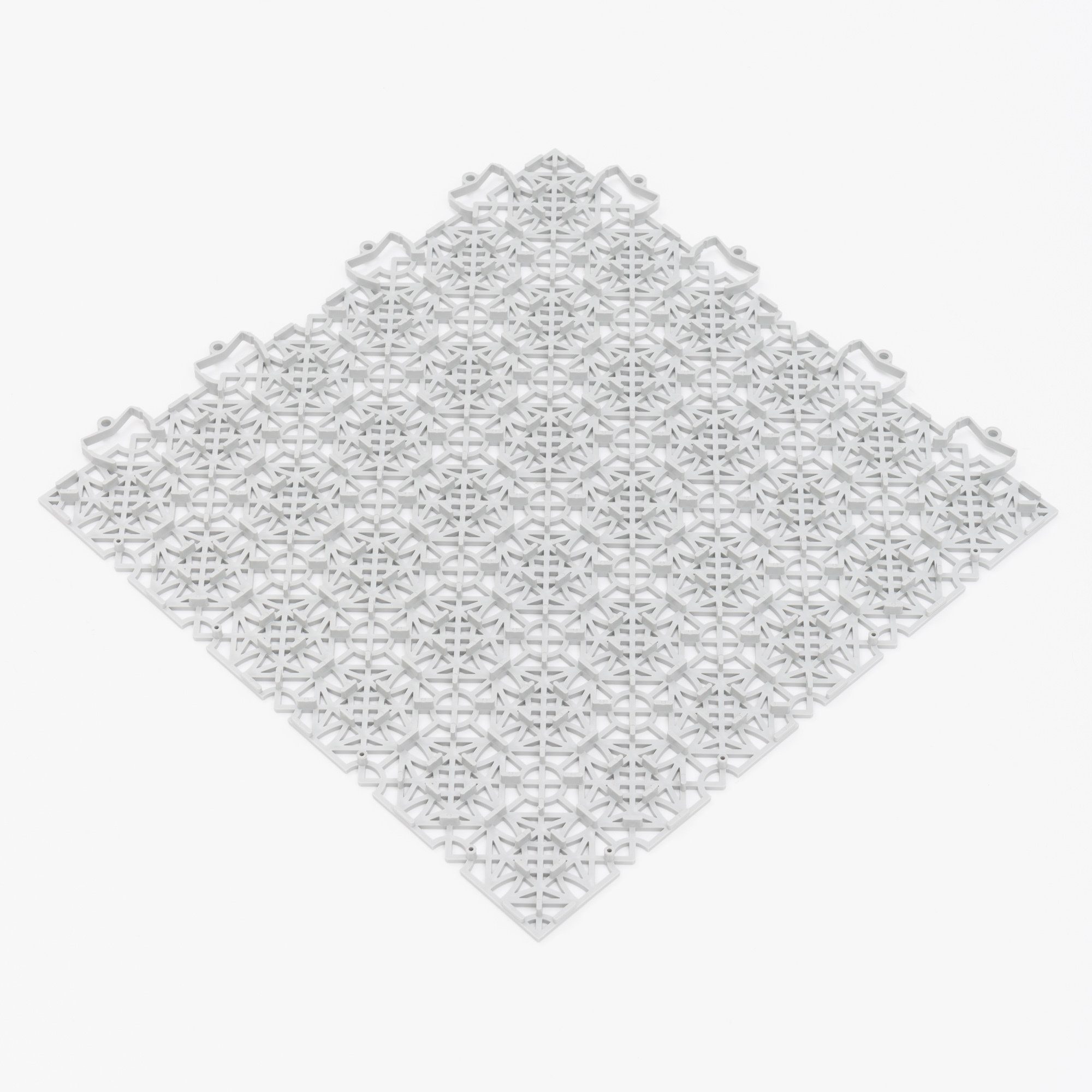 Klicksystem Bodenfliese 38x38, Pergamon 100% Grau mit Ibiza, Bodenfliese Polypropylen Kunststoff