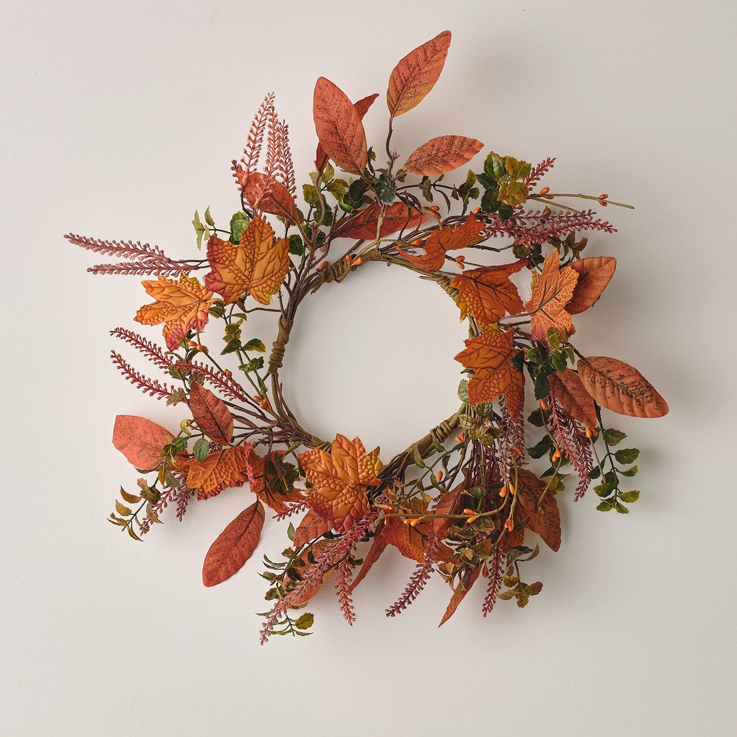 Kunstkranz 40cm Herbstkranz Ahornblätter, Lights4fun