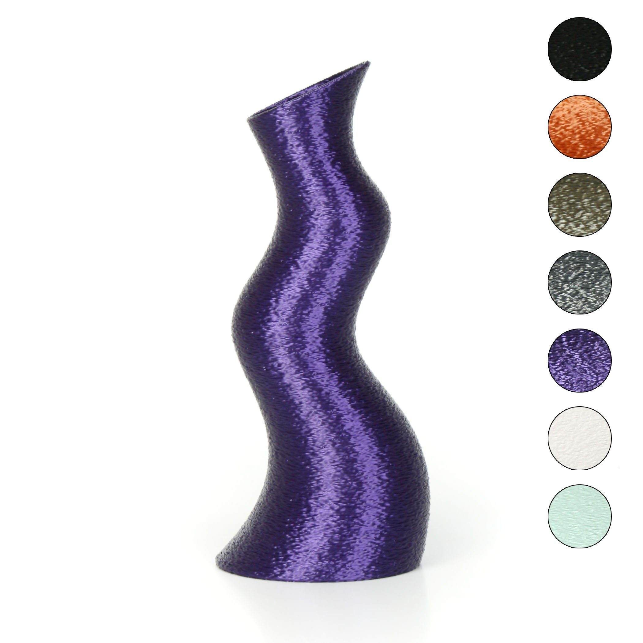 Kreative Feder Dekovase Designer Vase – Dekorative Blumenvase aus Bio-Kunststoff, aus nachwachsenden Rohstoffen; wasserdicht & bruchsicher Violet