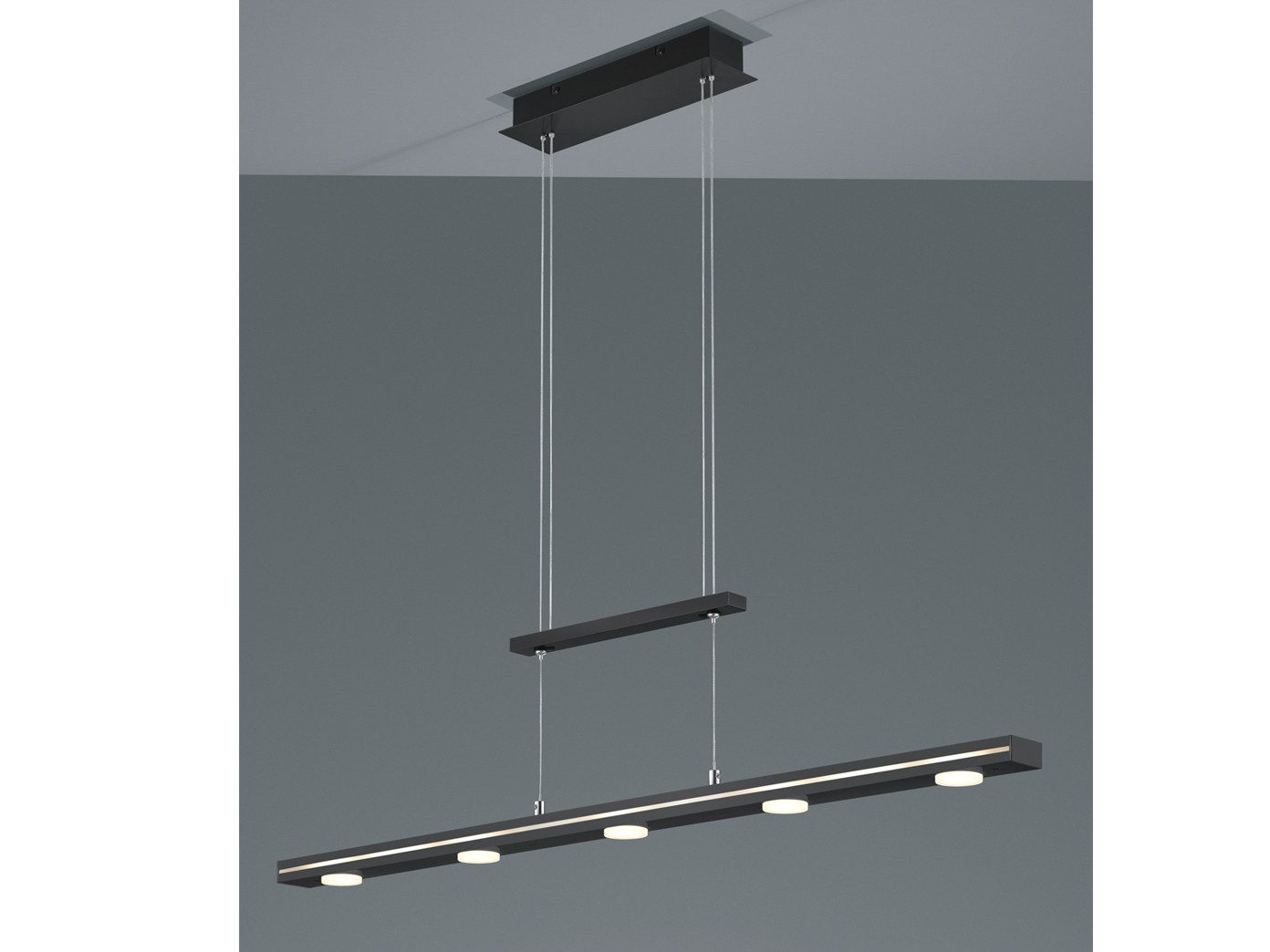 TRIO Leuchten LED Pendelleuchte, Dimmfunktion Up& Down Beleuchtung, LED fest integriert, stufenweise dimmbar über Touch, Warmweiß, Neutralweiß, Lange Esstisch-Lampe hängend, Lichttemperatur einstellbar Breite 100cm