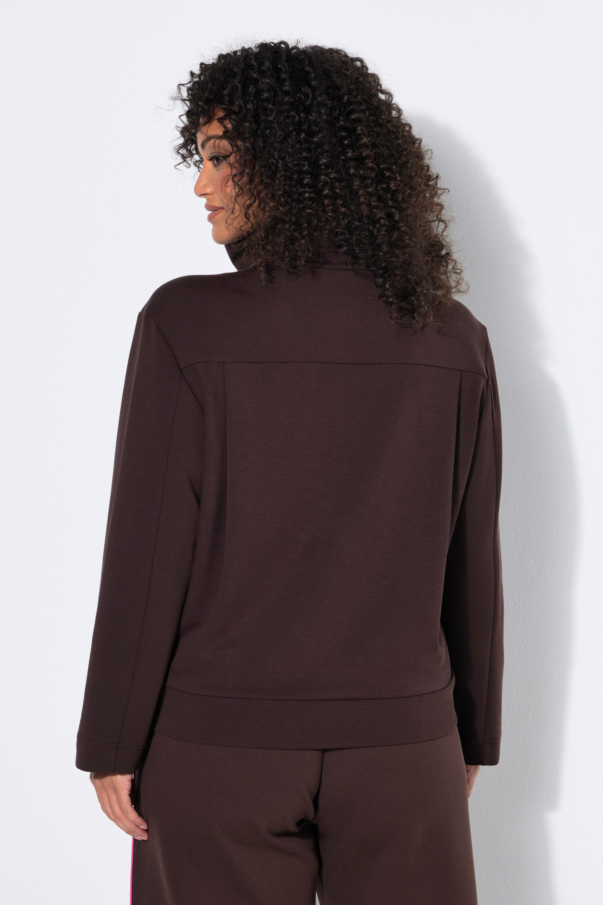 Ulla Popken Sweatjacke Sweatjacke Boxy Fit Stehkragen Langarm – Bild 3 von 4
