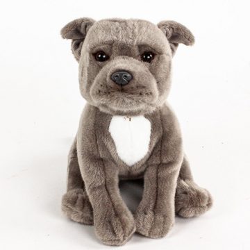 Teddys Rothenburg Kuscheltier Hund Pitbull sitzend 25 cm (Plüschtier, Stofftier, Pitbull, Stoffhunde, Plüschpitbulls)