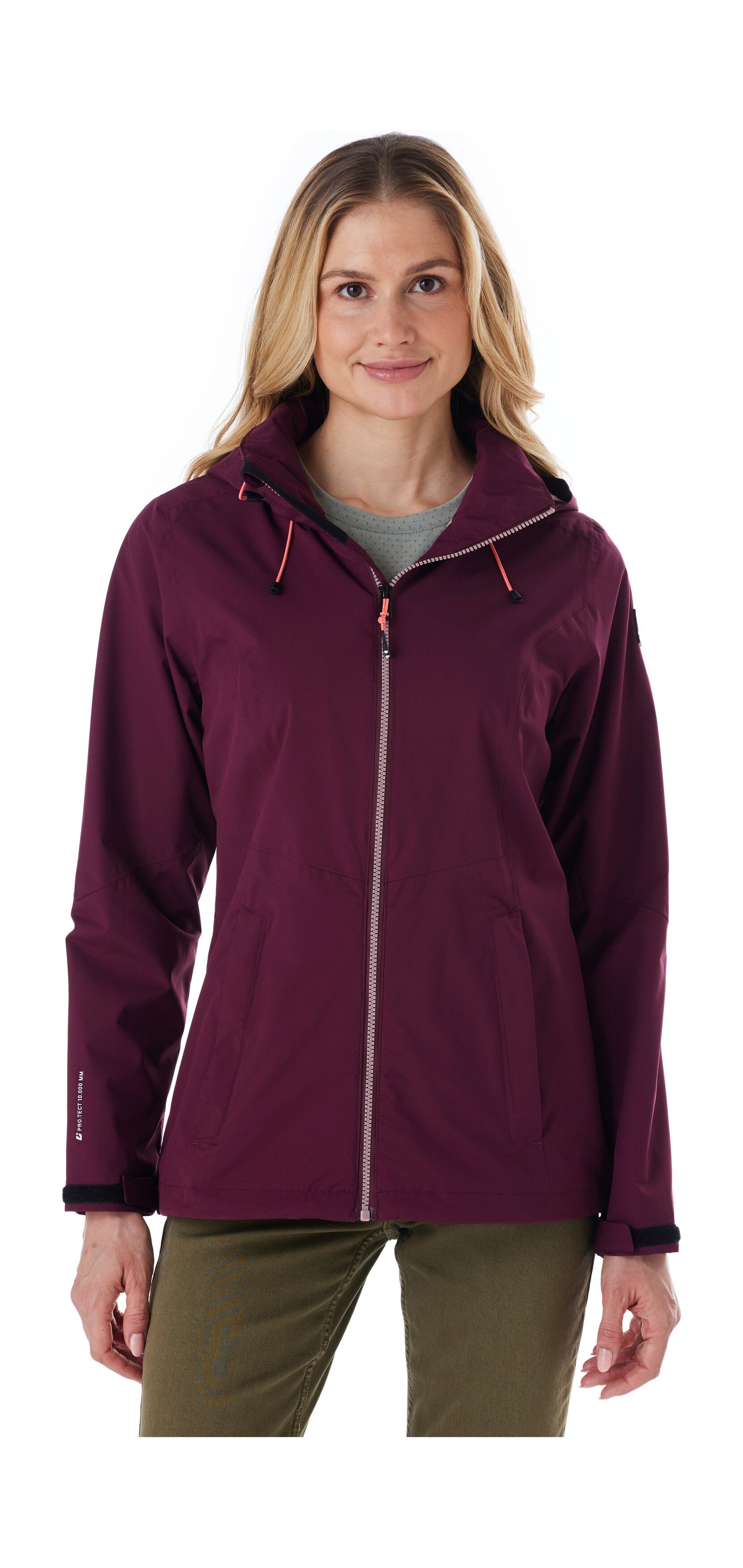 Killtec Outdoorjacke Damen Regenjacke OOKS 1 Leichte, wasser- und winddichte Jacke, atmungsaktiv, abnehmbare Kapuze