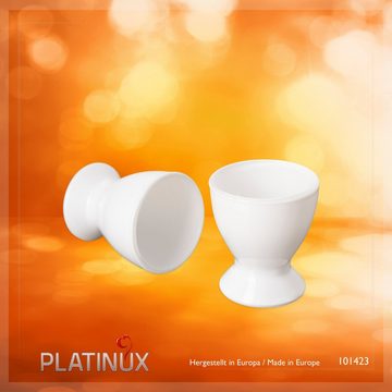 PLATINUX Eierbecher Weiße Eierbecher, (6 Stück), Eierständer Eierhalter Frühstück Brunch Egg-Cup 35ml Likörgläser