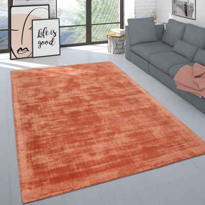 Teppich Handgefertigter Kurzflor Teppich Einfarbig, Paco Home, Rechteckig, Höhe: 12 mm