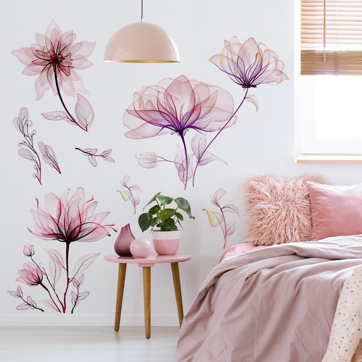MOPUEA Wandtattoo Dekorative Wandaufkleber, Blumen Fenster Wandsticker Pflanzen/Sterne (1 St., Wanddeko Modern für Kinderzimmer Schlafzimmer Wohnzimmer), 3D-Wan – Bild 4 von 5