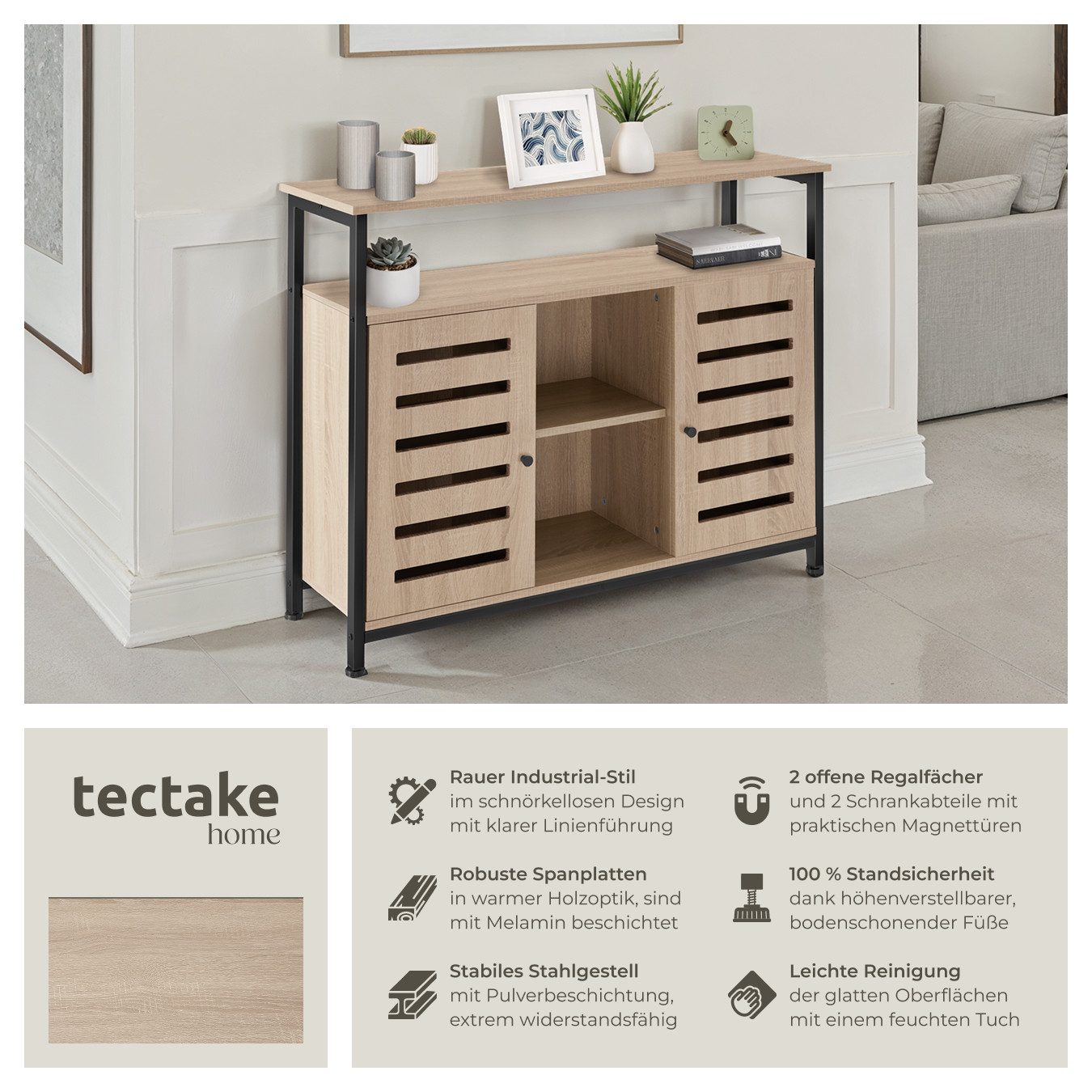 tectake Lowboard Sideboard, Industrial Style günstig online kaufen