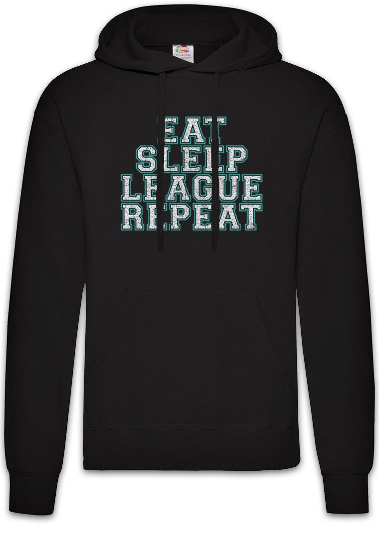 Hoodie Eat Sleep League Repeat Herren Hoodie Gamer Games Gaming Video PC RPG