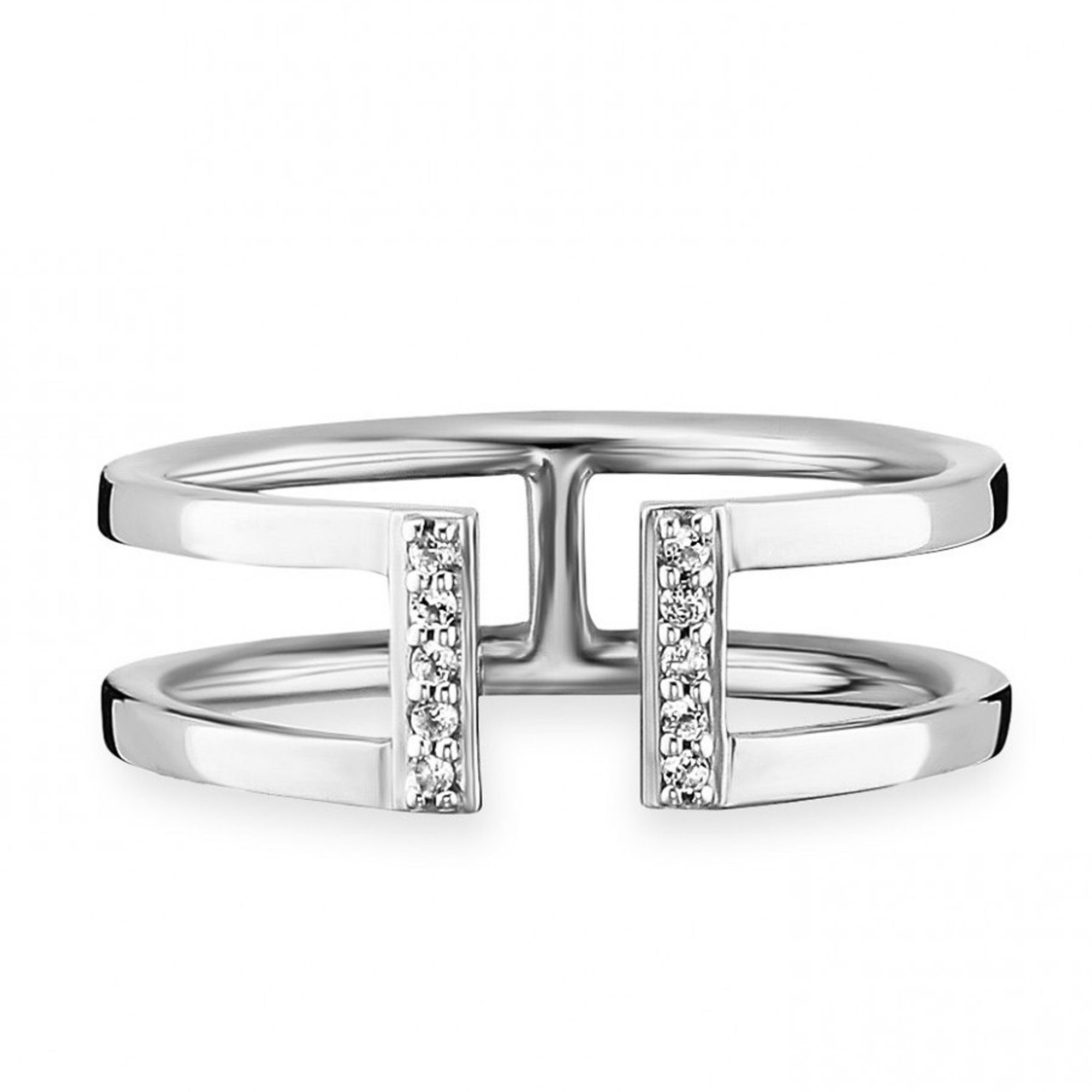 CAÏ Fingerring 925/- Sterling Silber rhodiniert Topas, Elegantes und  außergewöhnliches Design