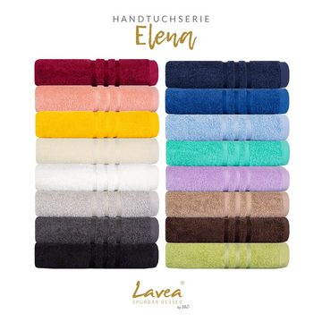 Lavea Gästehandtuch Elena, 30x50cm aus 100% Baumwolle, fusselfreies, pflegeleichtes hautfreundliches Gästehandtuch-Set (Set, 5-St), einzigartig weiche Frottee Gästehandtücher für jeden Hauttyp