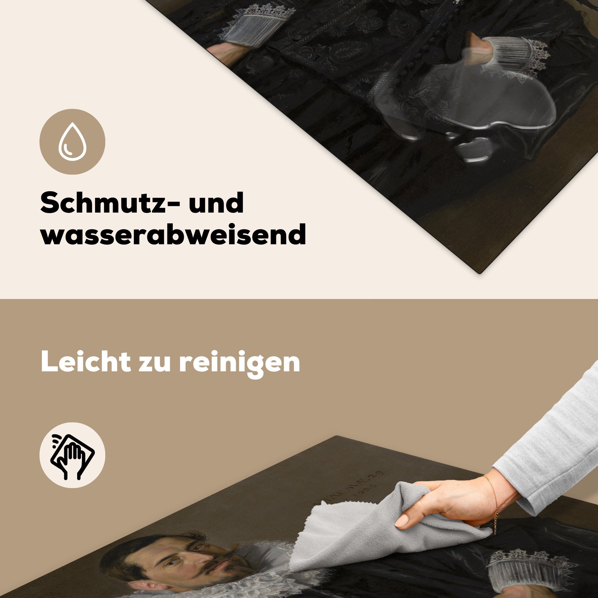 MuchoWow Herdblende-/Abdeckplatte Porträt von Jakob Olykan (1 cm, für tlg), - Hals, Frans 78x78 Arbeitsplatte Vinyl, küche Ceranfeldabdeckung