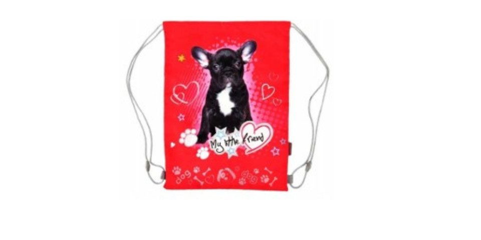 GOLDKIDS Turnbeutel Kordelzugbeutel - Kordelzug String Schwimmbeutel Kordelzug (Rucksack Streifen für, 1-tlg., Fitnessstudio Schwimmen Schuhbeutel), - Hund Motiv - 34 x 43 cm