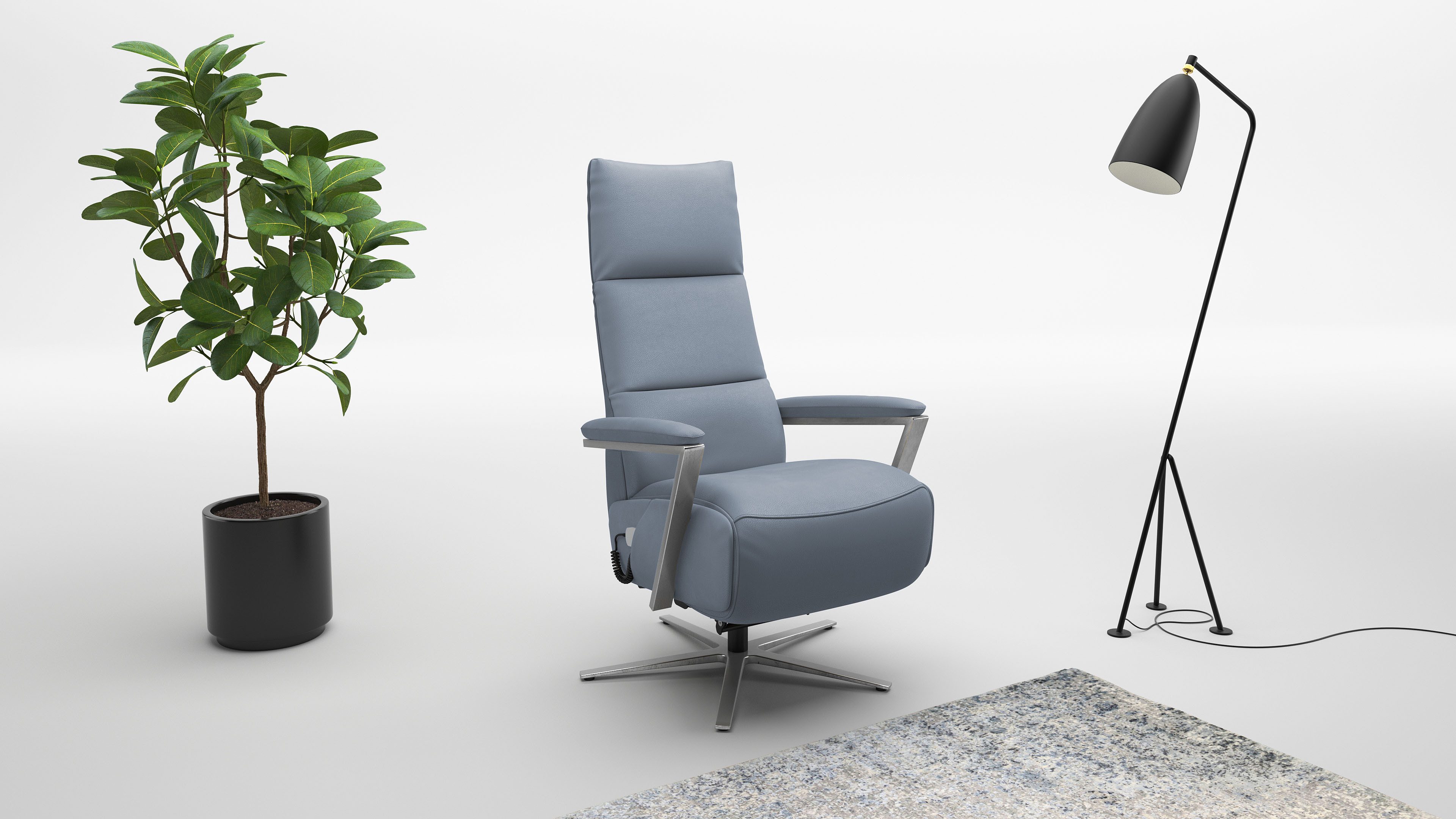 sit&more TV-Sessel Vario Comfort, inkl. Kopfteilverstellung & 360° Drehfunktion, mit Gasdruck, Höhe der Armlehnen 64cm