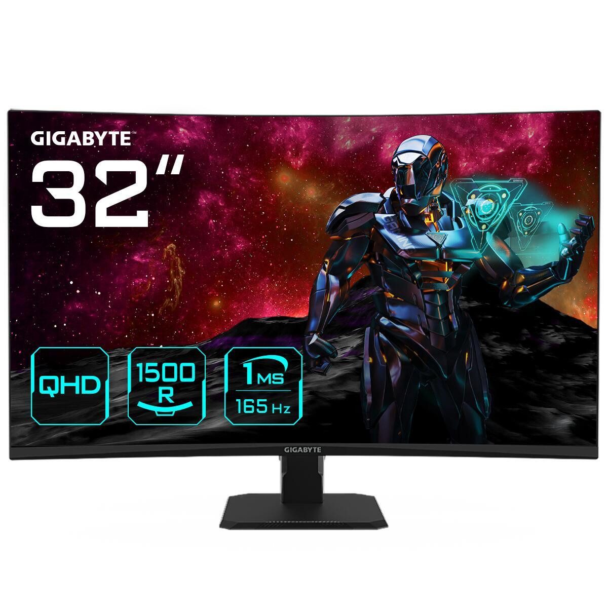 Gigabyte GIGABYTE GS32QC Gaming-LED-Monitor (2560 x 1440, 1 ms Reaktionszeit, 165 Hz, VA Panel)