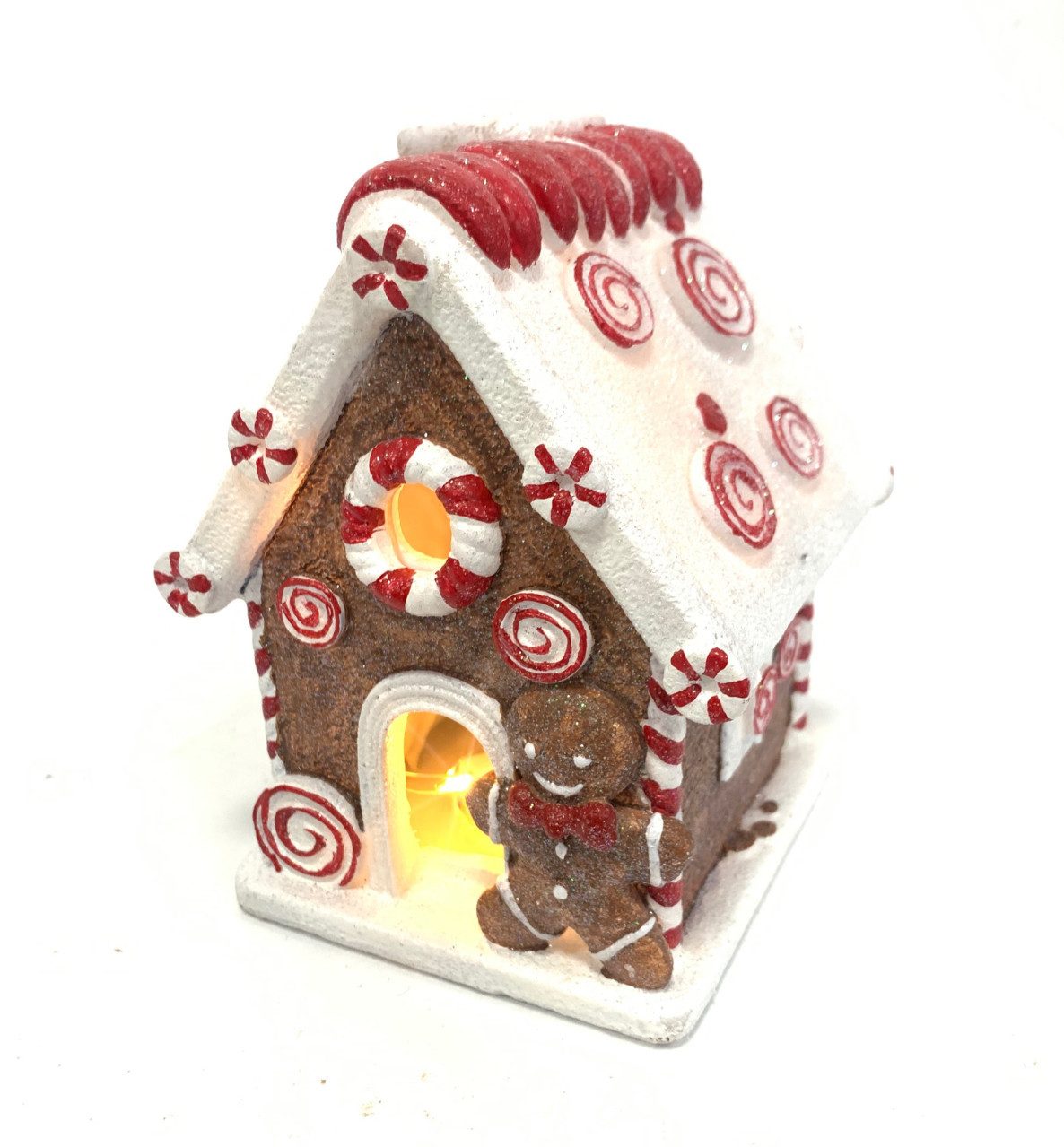 Weihnachtshaus Figur Lebkuchenhaus 14,5 x 11,5 x 11,5 cm braun