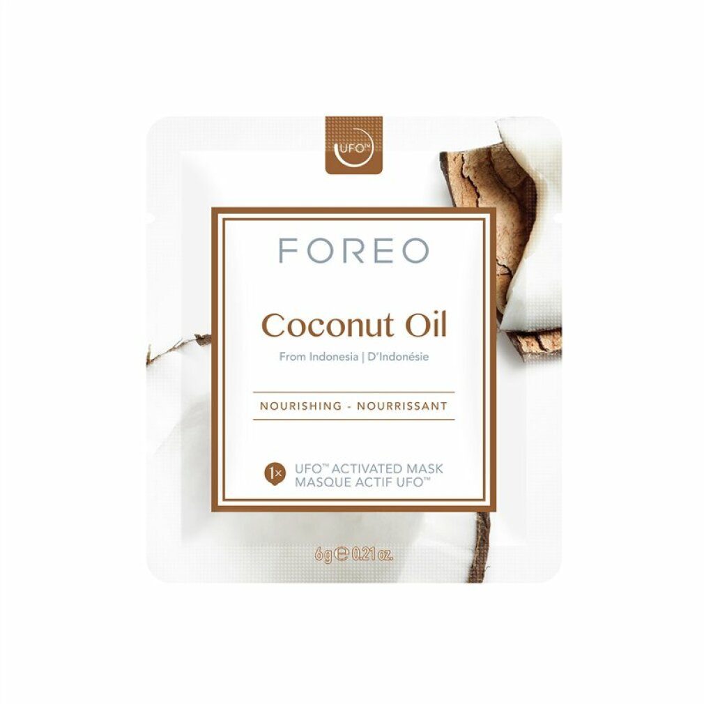FOREO Gesichtsmaske Foreo ufo mask coconut oil x 6, Feuchtigkeitsspendende  GesichtsmaskIdeal für trockene, dehydrierte