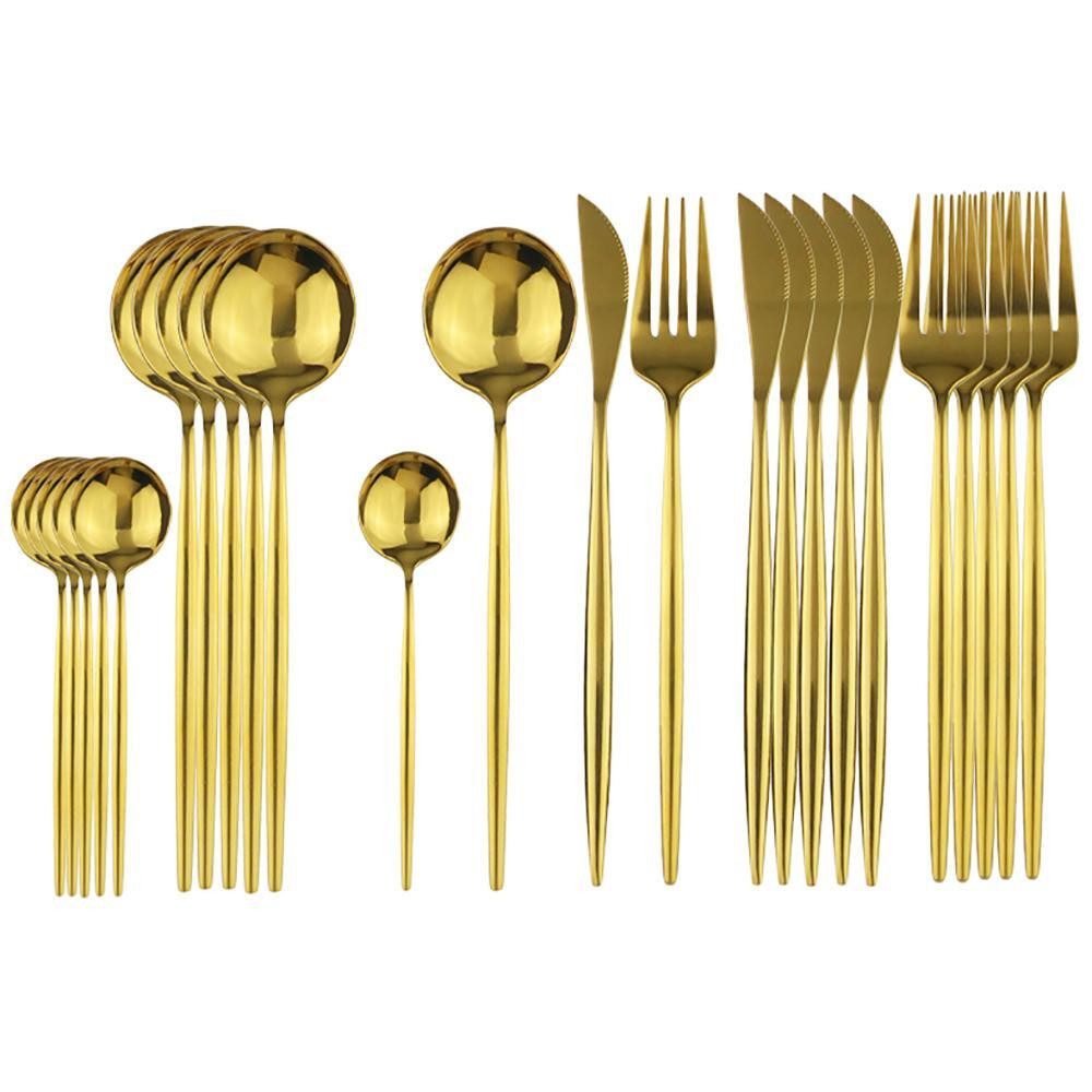 Faizee Möbel Besteck-Set Besteck Set Edelstahl für 6 Personen 24-teiliges Besteckset Luxury Box (24-tlg), Edelstahl
