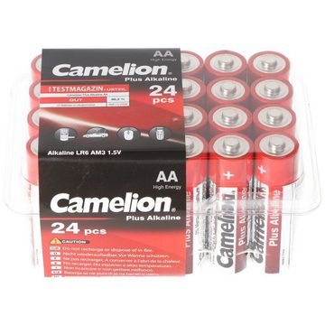 Camelion Camelion Plus Alkaline AA Batterien, 24 Stück in praktischer Aufbewah Batterie, (1,5 V)