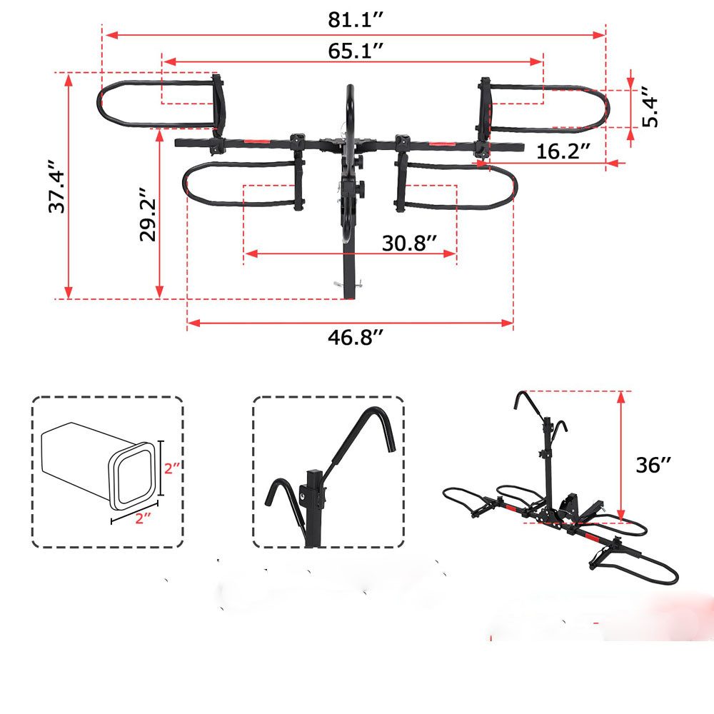 GarveeMore Heckfahrradträger Auto Fahrradhalter für 2 Fahrräder Klappbare Plattform Fahrradträger