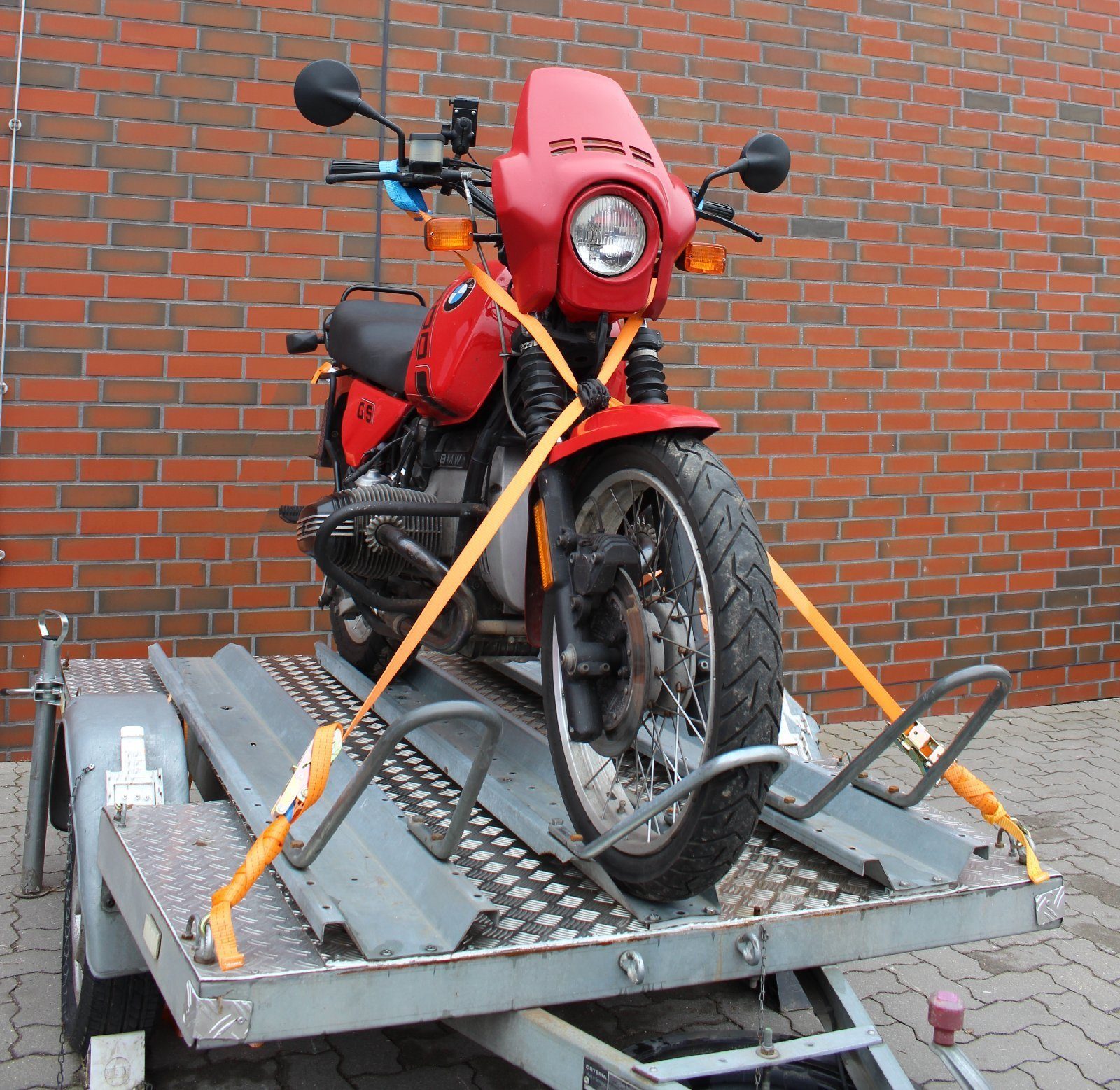 Spanngurt Anhänger für Motorrad (Set) TRUTZHOLM Lenker Verzurrsystem Transport Spanngurt