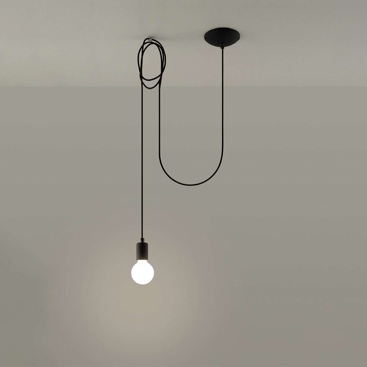 SOLLUX lighting Hängeleuchte Hängeleuchte Edison 1 Schwarz, Nicht enthalten