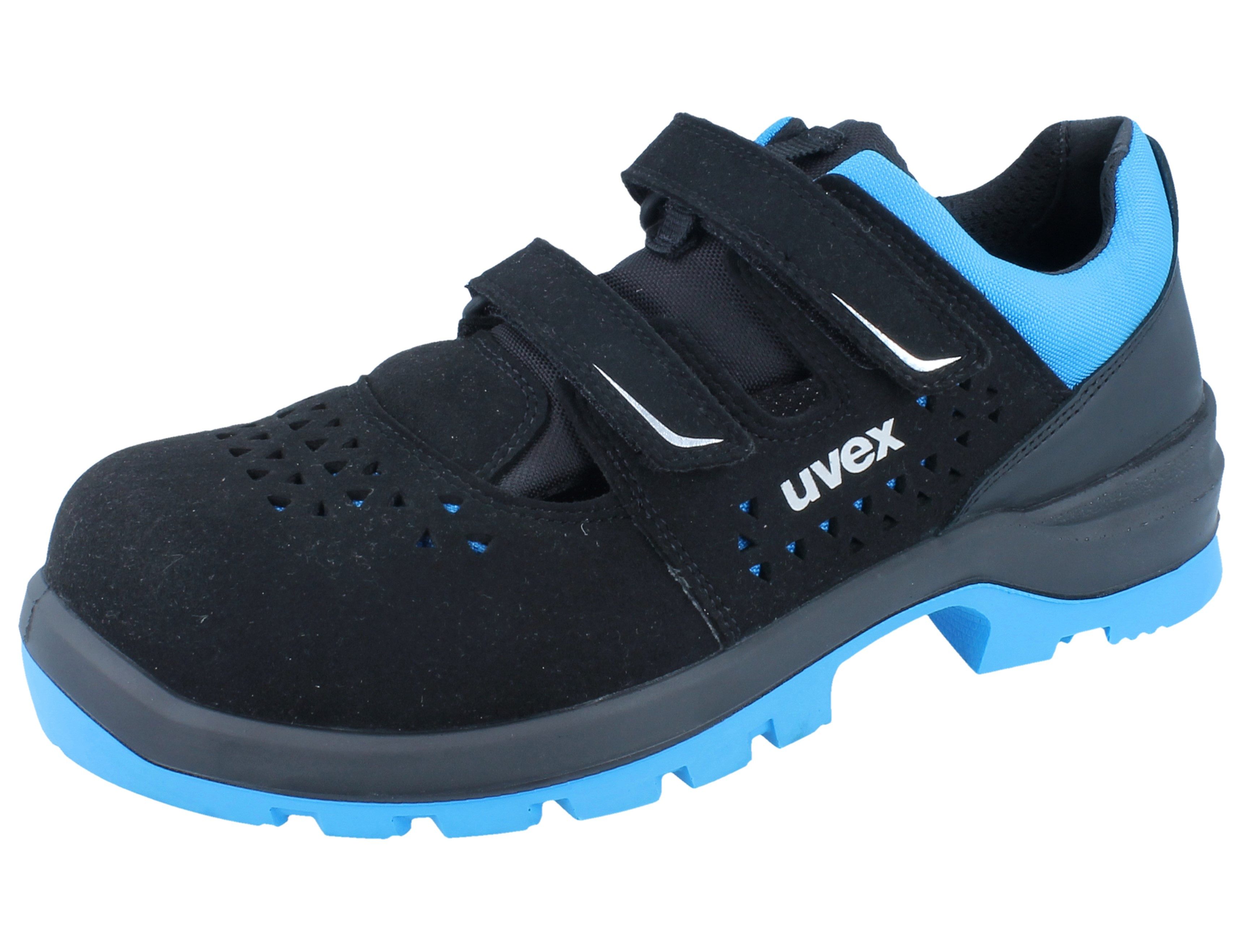 Uvex UVEX 2 xenova Sandale 9553.8 S1 Weite 11 schwarz/blau - Größe: 43 Sicherheitsschuh Wechselfußbett