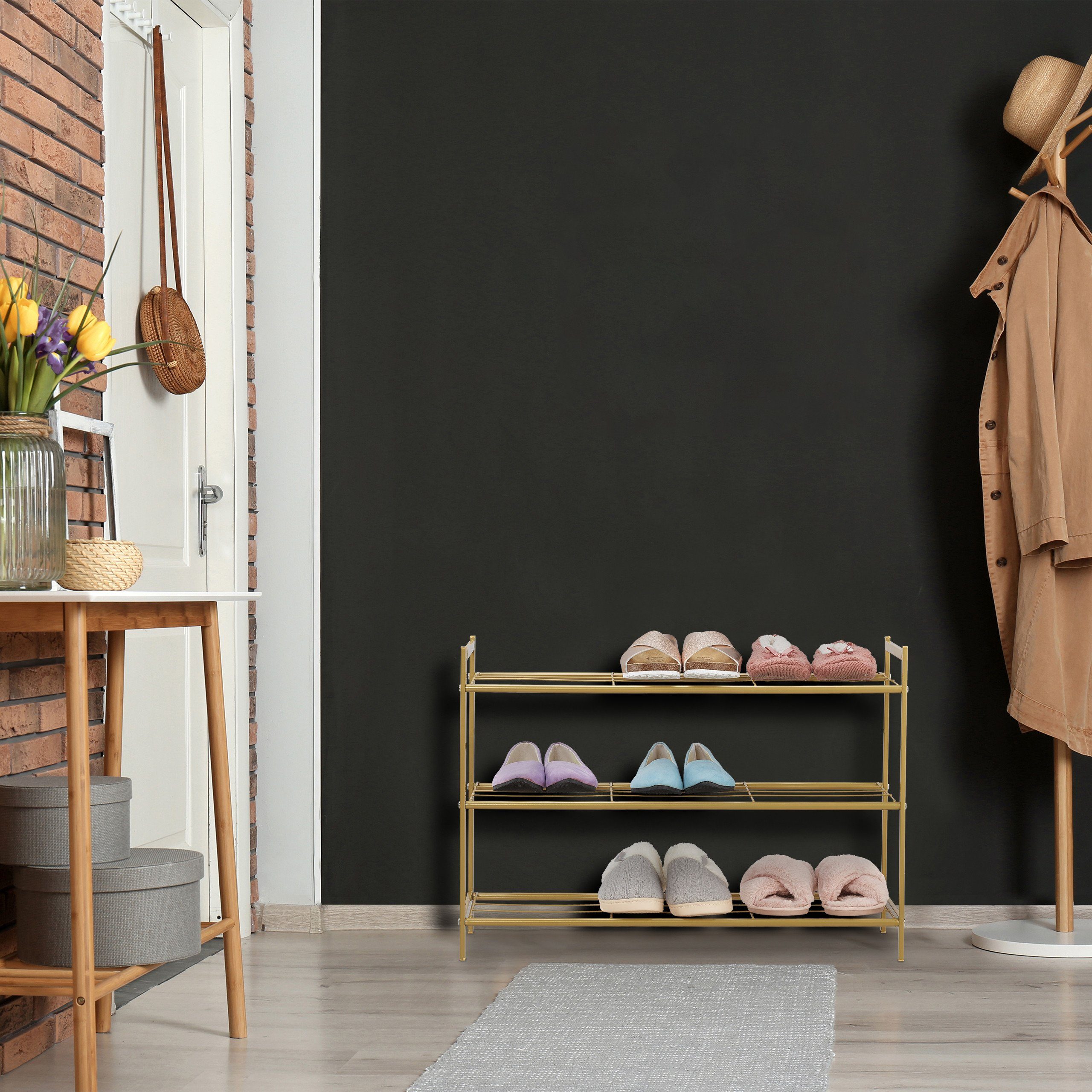 relaxdays Schuhregal Erweiterbares Schuhregal 3 Ebenen, günstig online kaufen