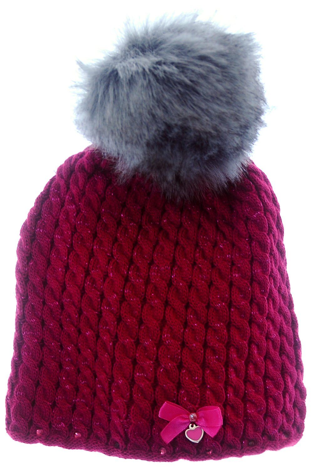 LA BORTINI Bommelmütze Mütze Wintermütze Bommelmütze für Baby und Kindermütze 46 48 50 52 mehr