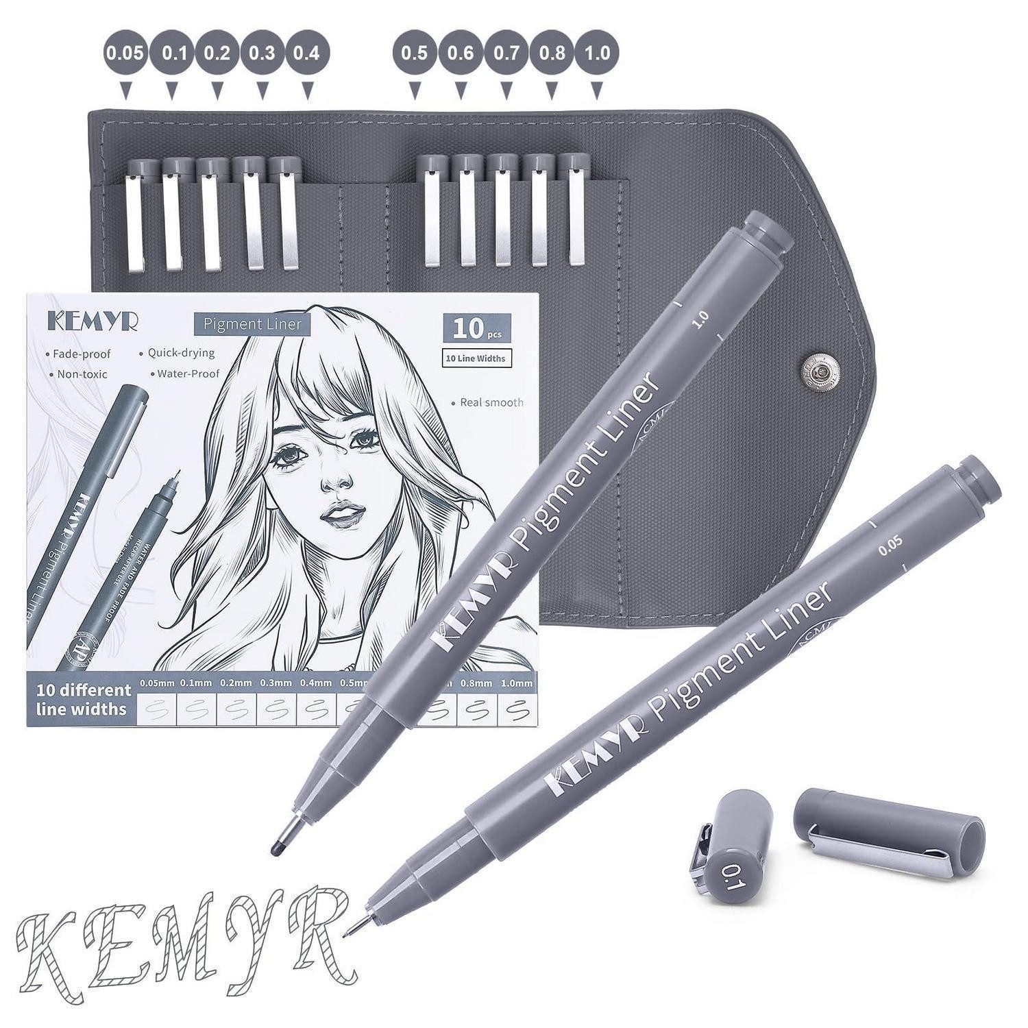 LuxusKollektion Fineliner Fineliner Set 10 Strichstärken 0.05-1.0mm Dokumentenecht