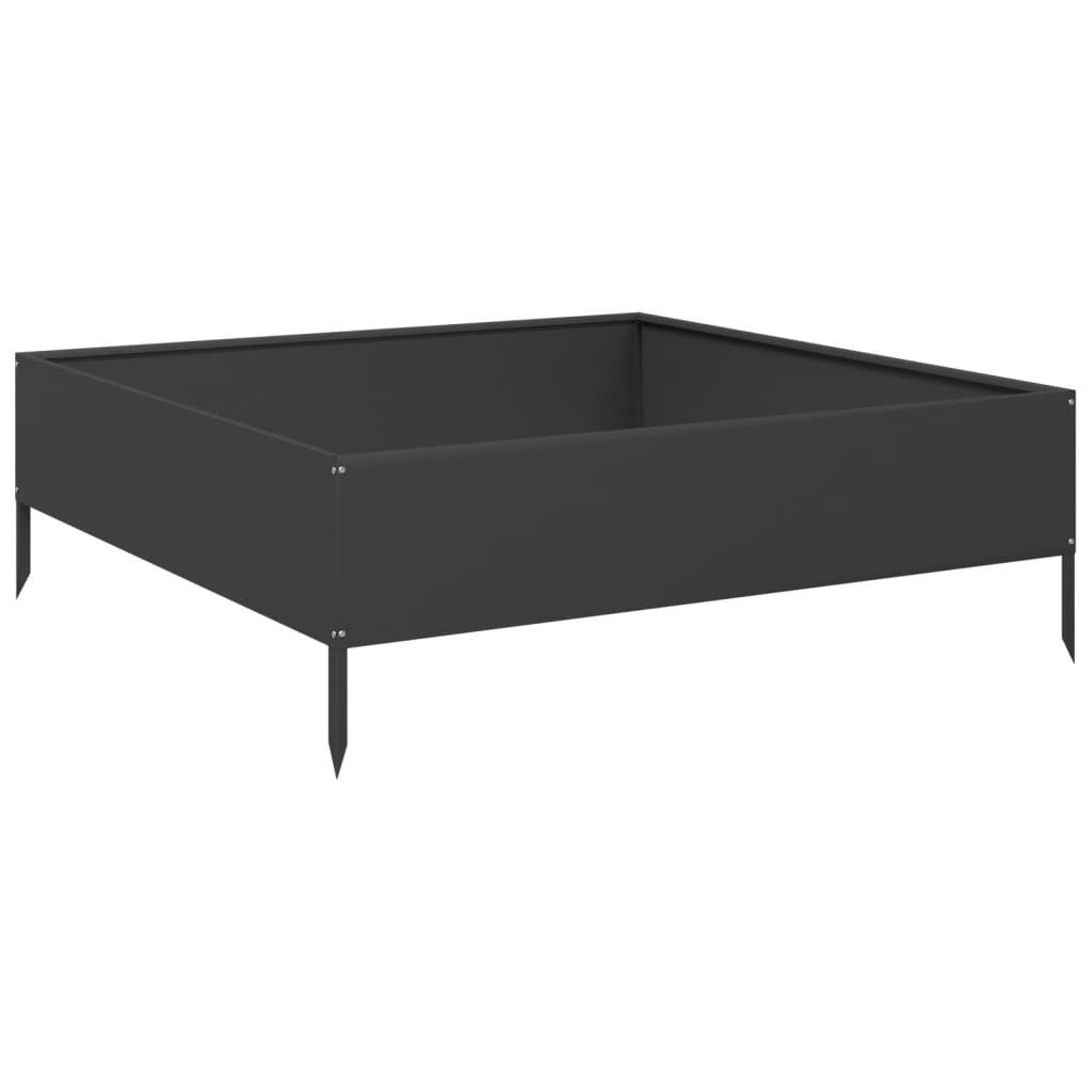 vidaXL Hochbeet Hochbeet Schwarz 100x100x33,5 cm Stahl (1 St)