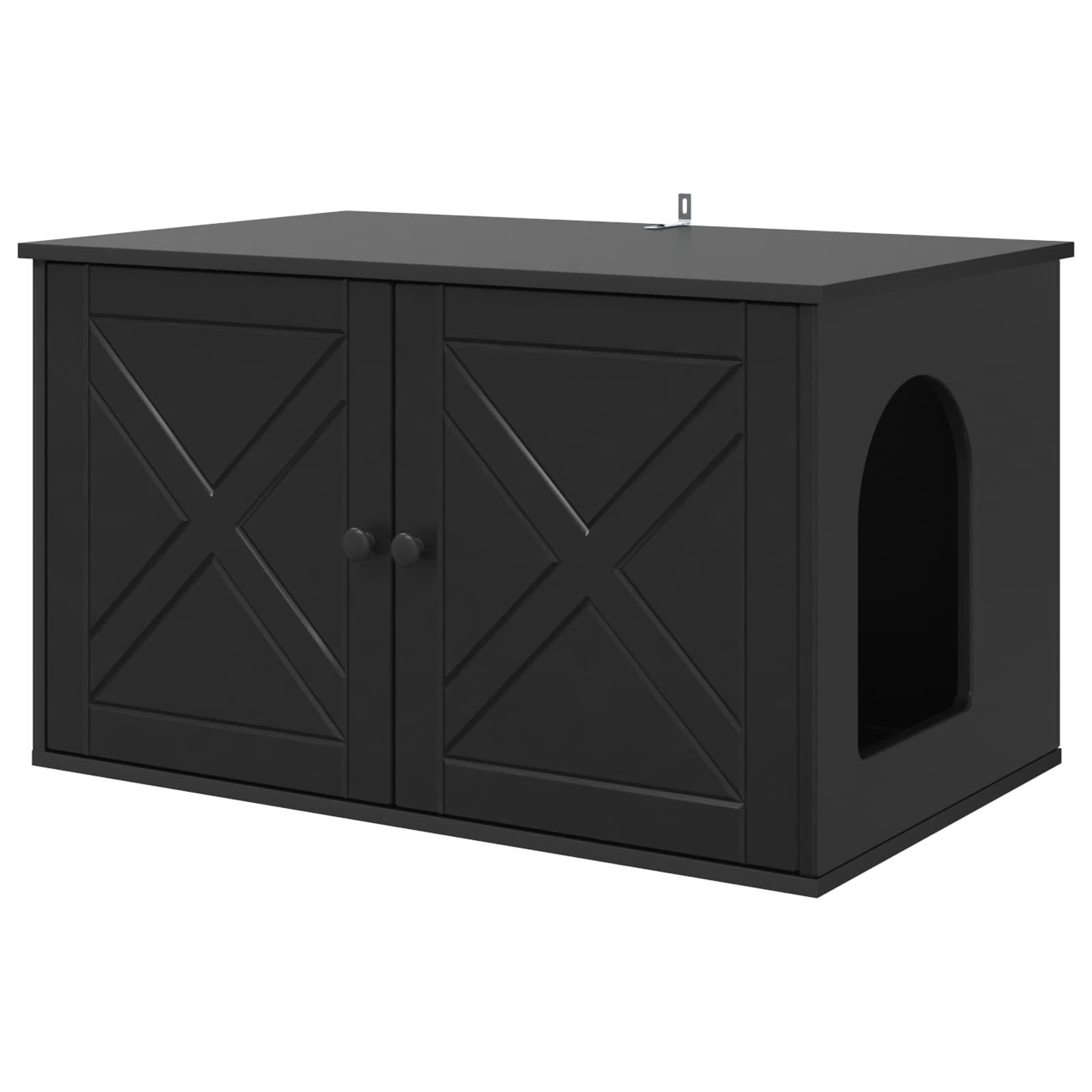 vidaXL Katzenhaus, Katzenhaus Schwarz 85 x 55 x 50,5 cm Holzwerkstoff