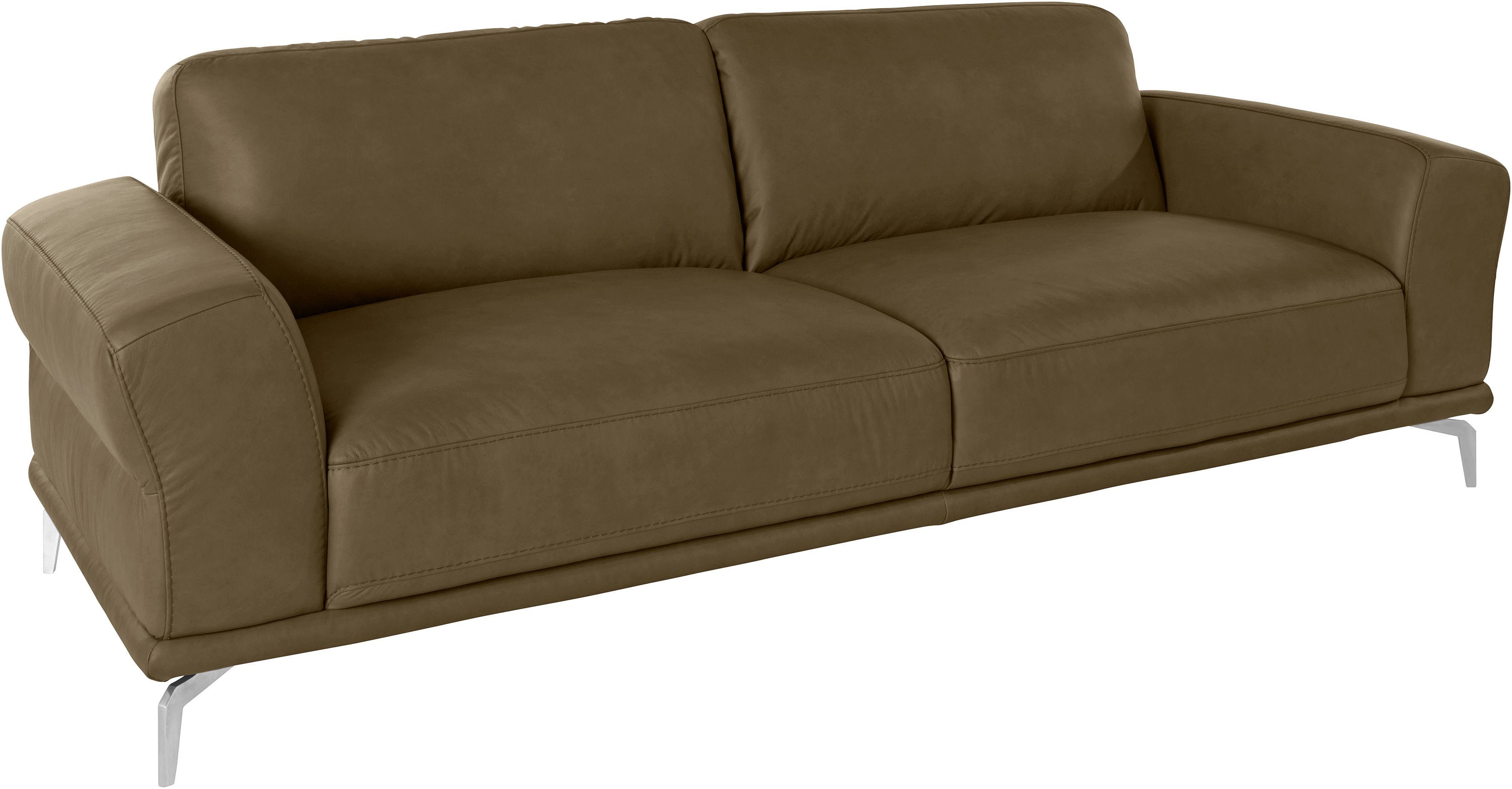 W.SCHILLIG 2,5-Sitzer montanaa bequem, Federkernunterfederung, elegant & edel, mit Metallfüßen in Chrom glänzend, Breite 232 cm