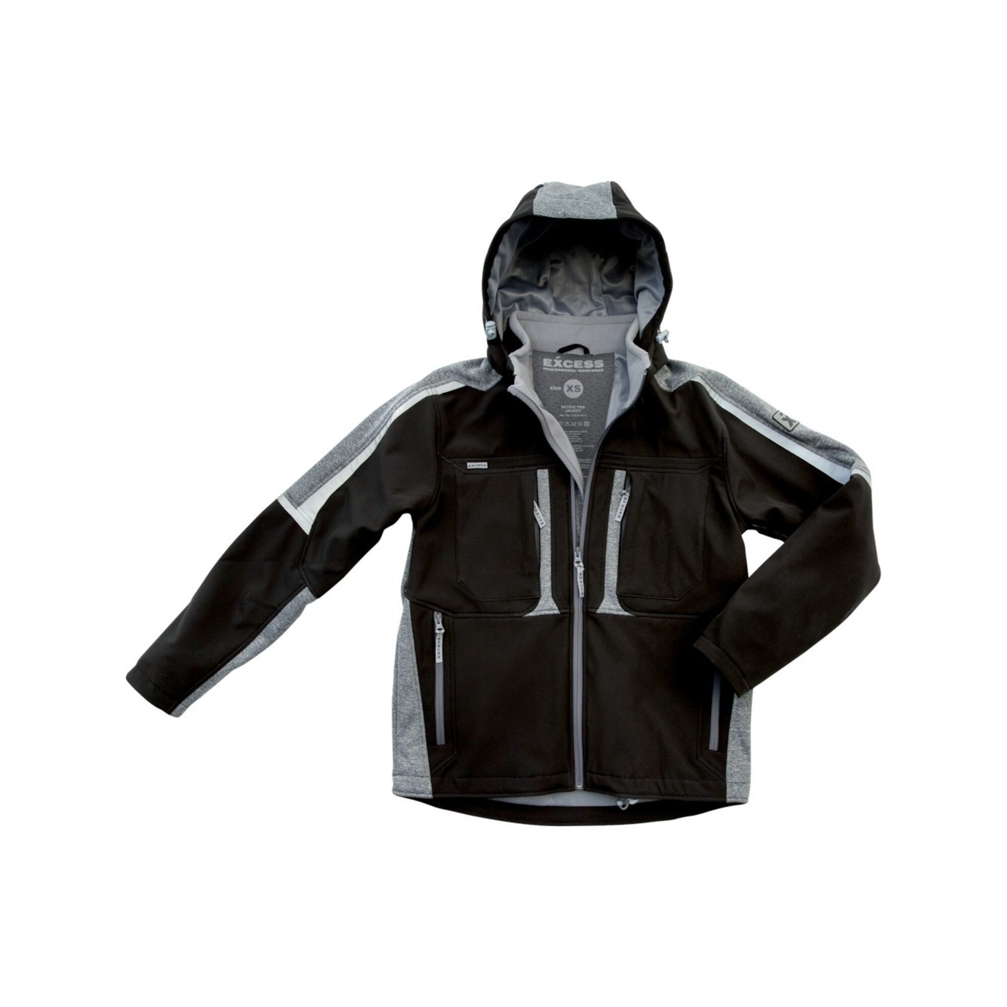 Excess Parka Excess Softshelljacke Proaktiv, Gr. S, schwarz/grau
