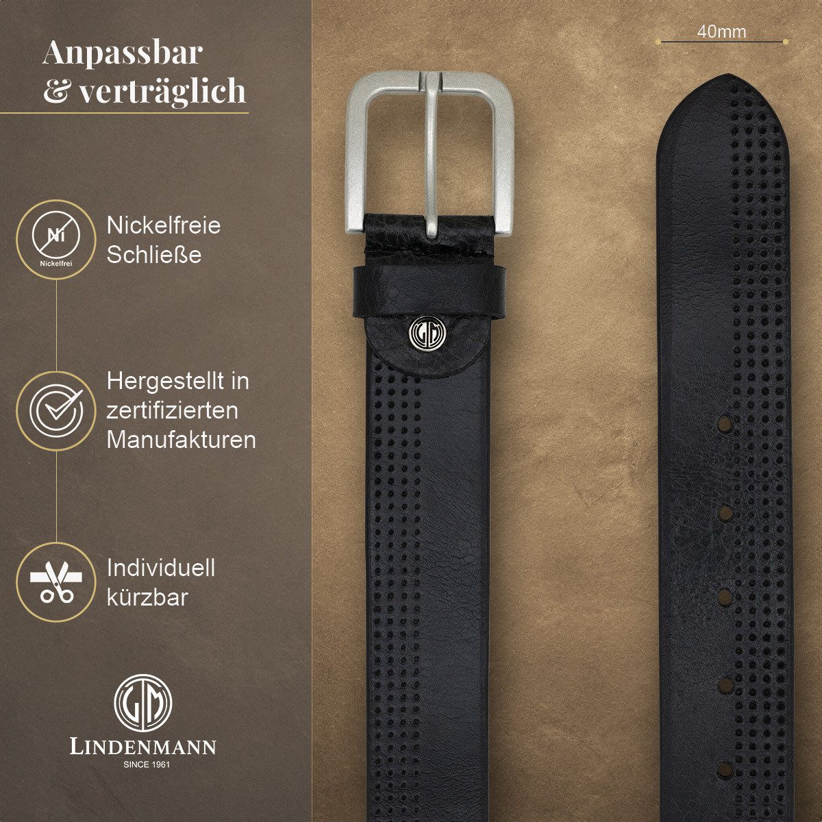 LINDENMANN Ledergürtel