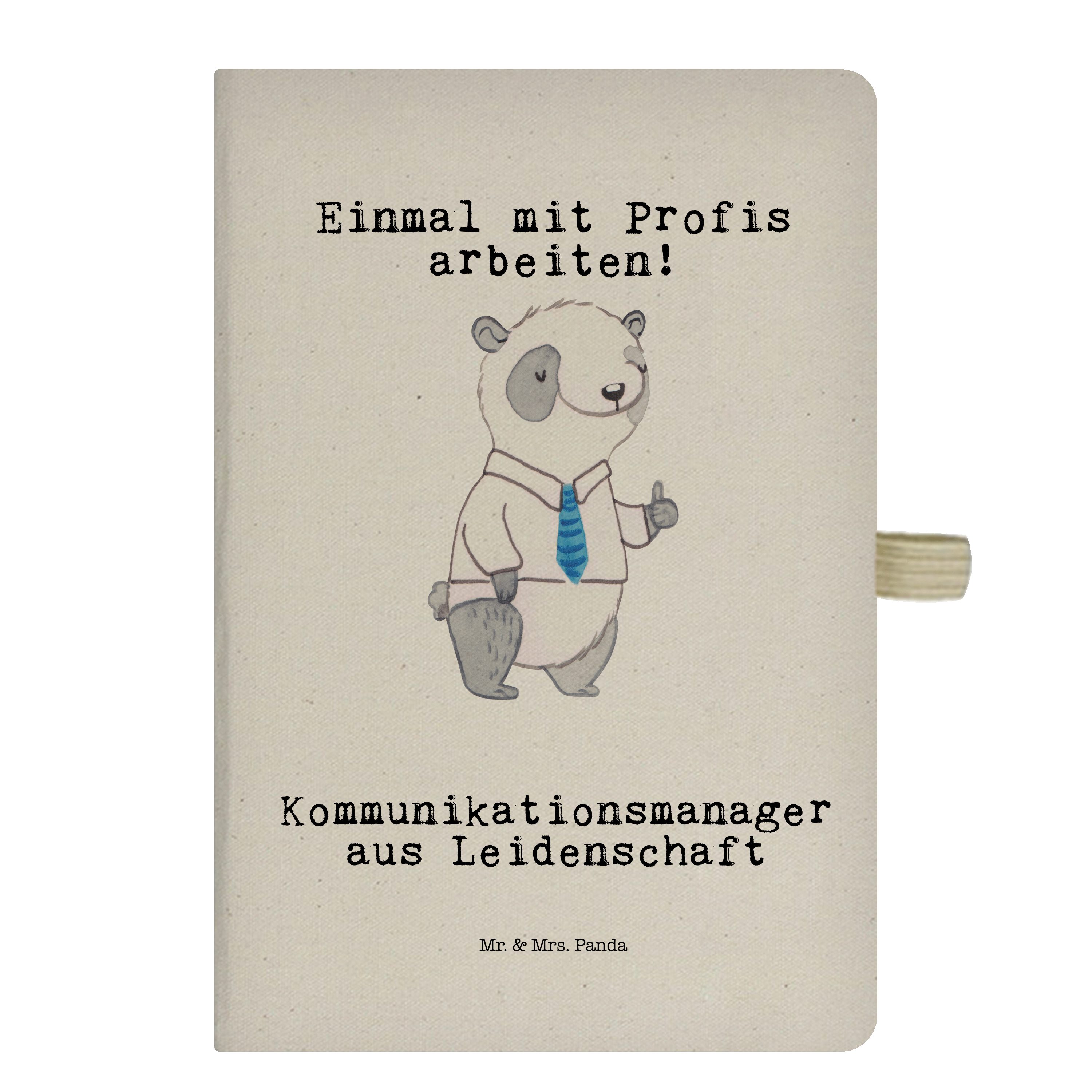 Mr. & Mrs. Panda Notizbuch Kommunikationsmanager aus Leidenschaft - Transparent - Geschenk, Noti Mr. & Mrs. Panda