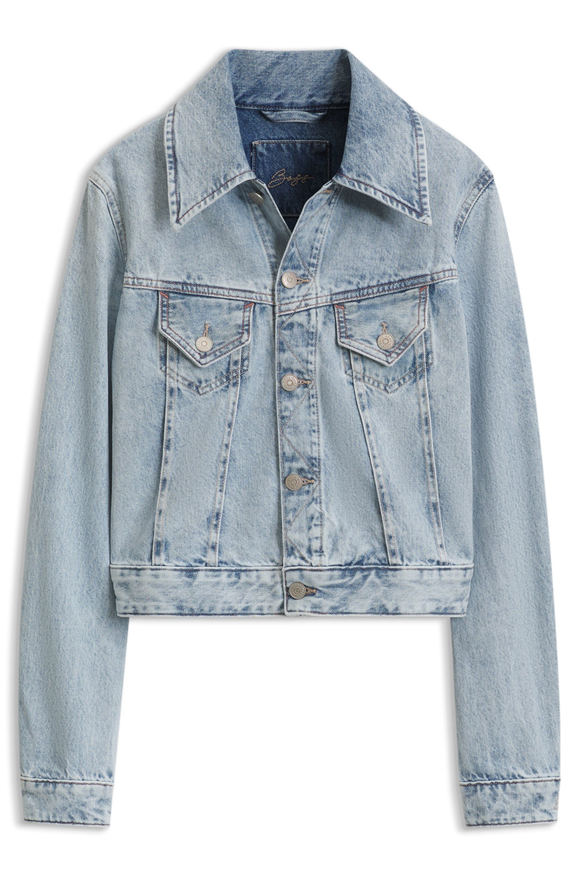 BOSS ORANGE Jeansjacke TRUCKER JKT Premium Damenmode aus Baumwoll-Denim, Slim Fit