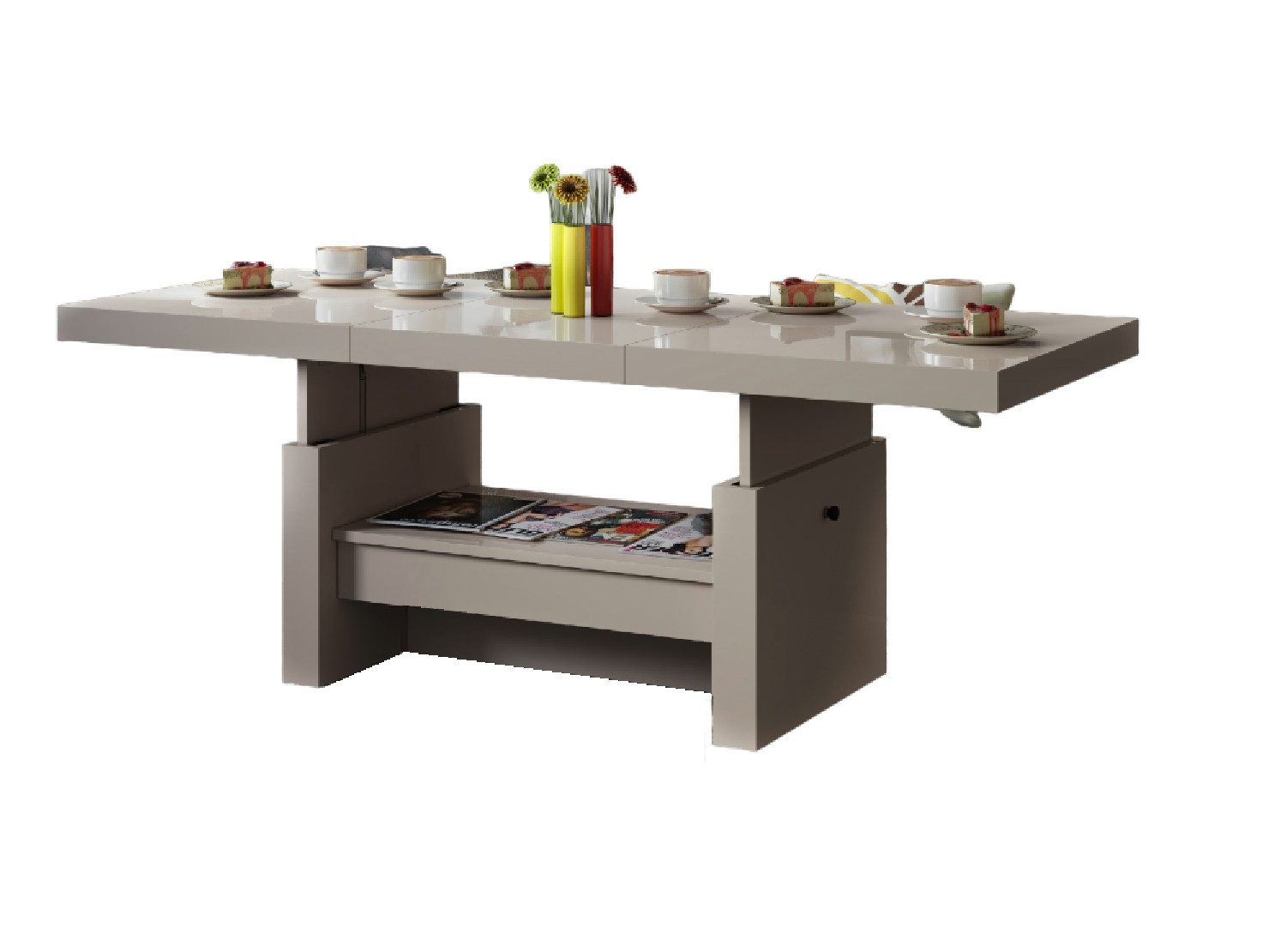 designimpex Couchtisch Aversa H-111 Cappuccino Hochglanz günstig online kaufen