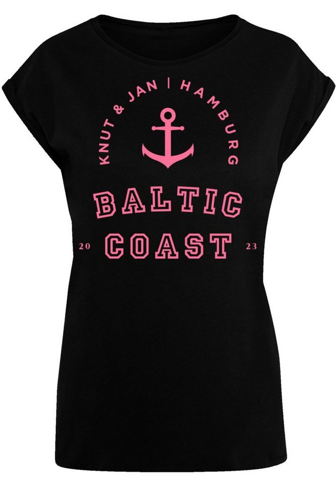 F4NT4STIC T-Shirt PLUS SIZE Baltic Coast Print, Das Model ist 170 cm groß  und trägt Größe M