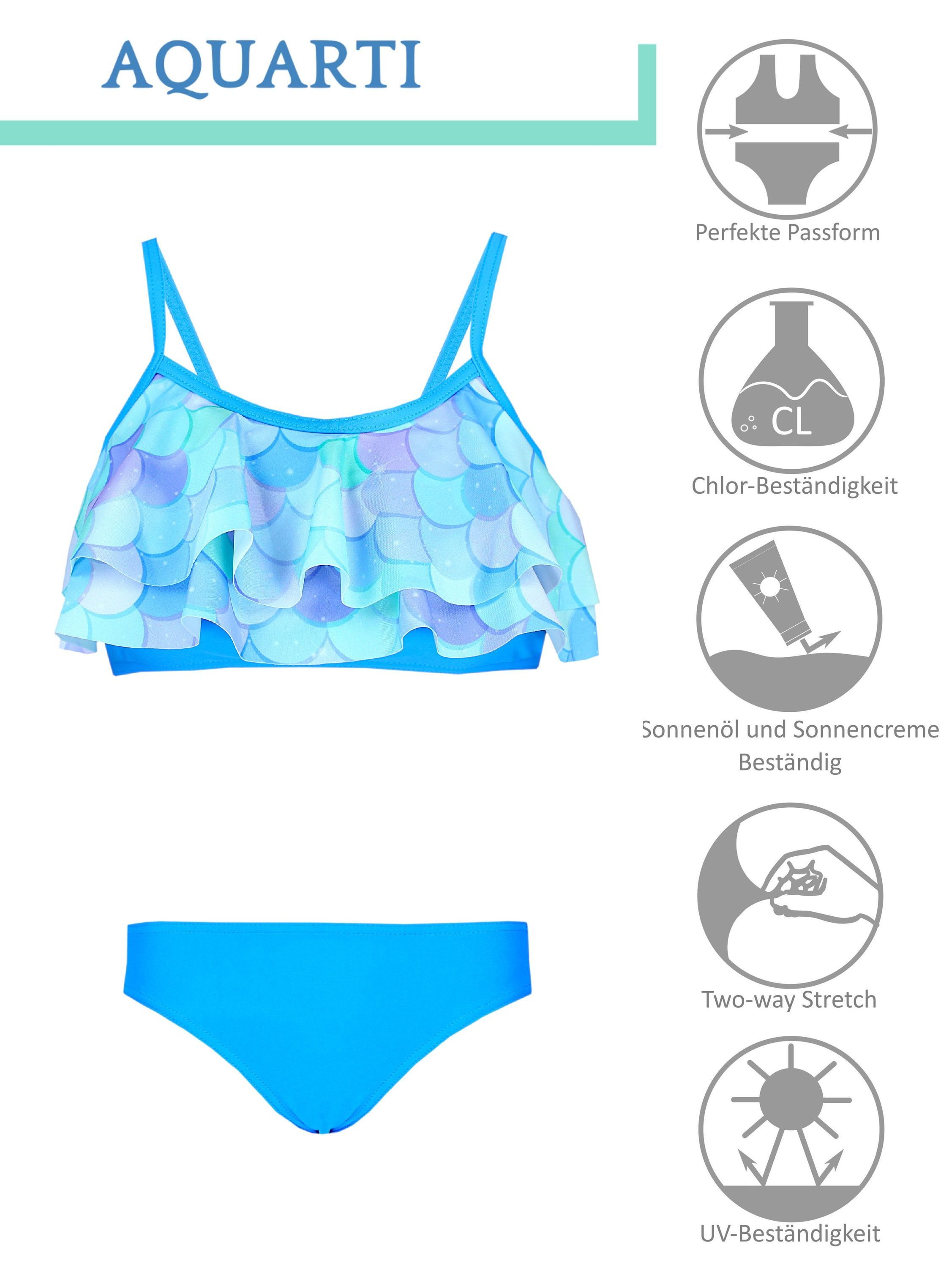 Aquarti Bustier-Bikini Aquarti Mädchen Bikini Set Bustier Bikinislip Zweiteiliger Badeanzug